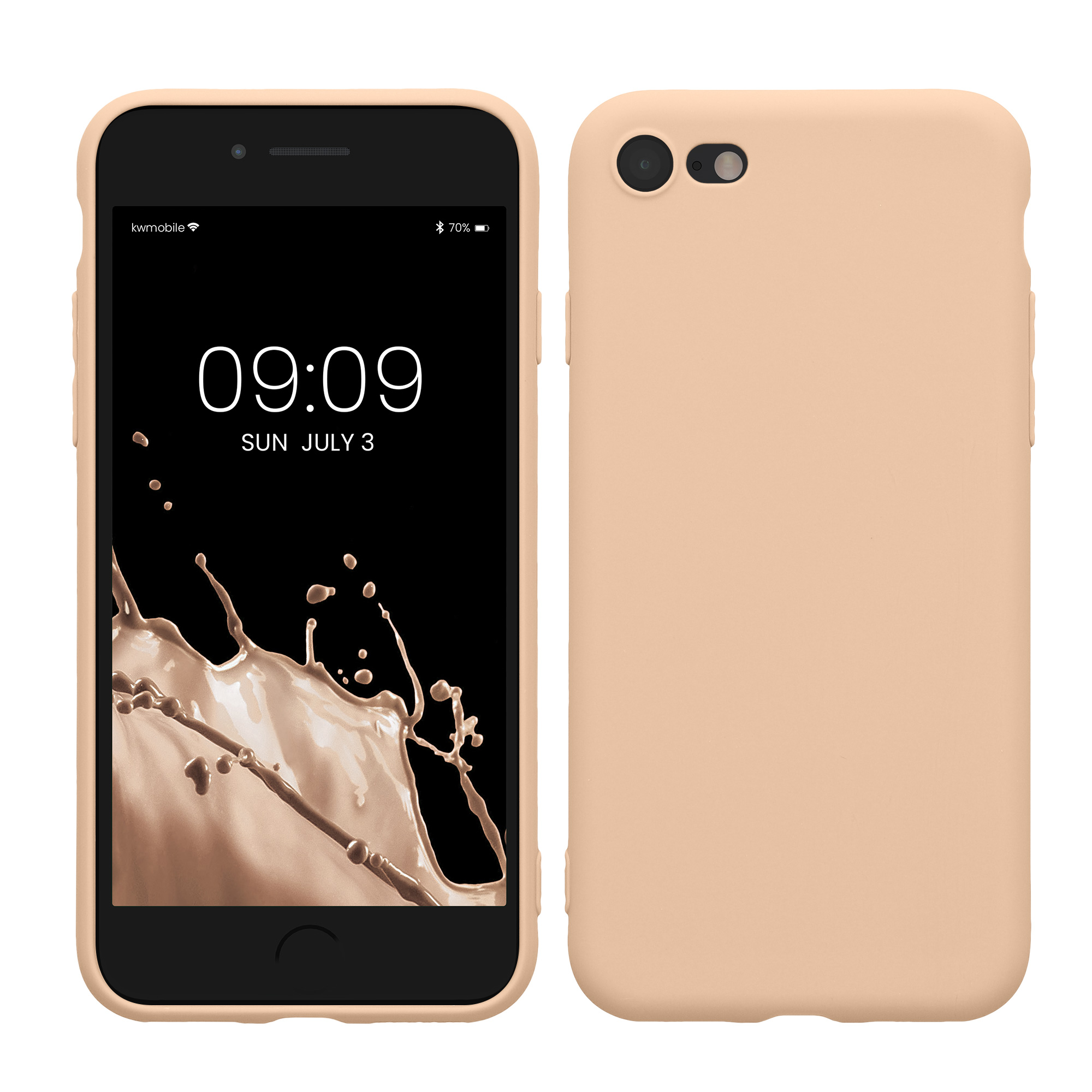 Pouzdro pro Apple iPhone SE (2022) / SE (2020) / 8 / 7 kwmobile tenké TPU - pastelová broskvová