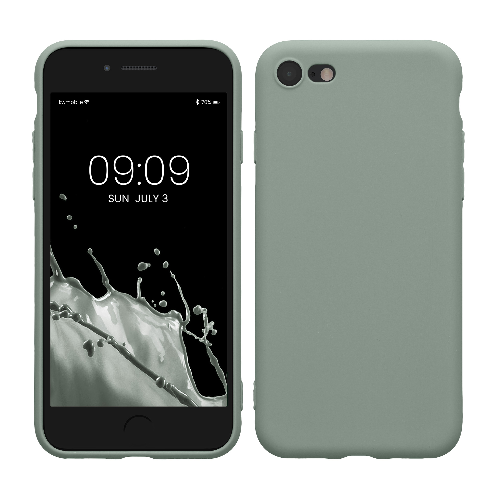 Silikonový TPU kryt kwmobile pro iPhone SE 2022/2020/8/7 - jemně zelená