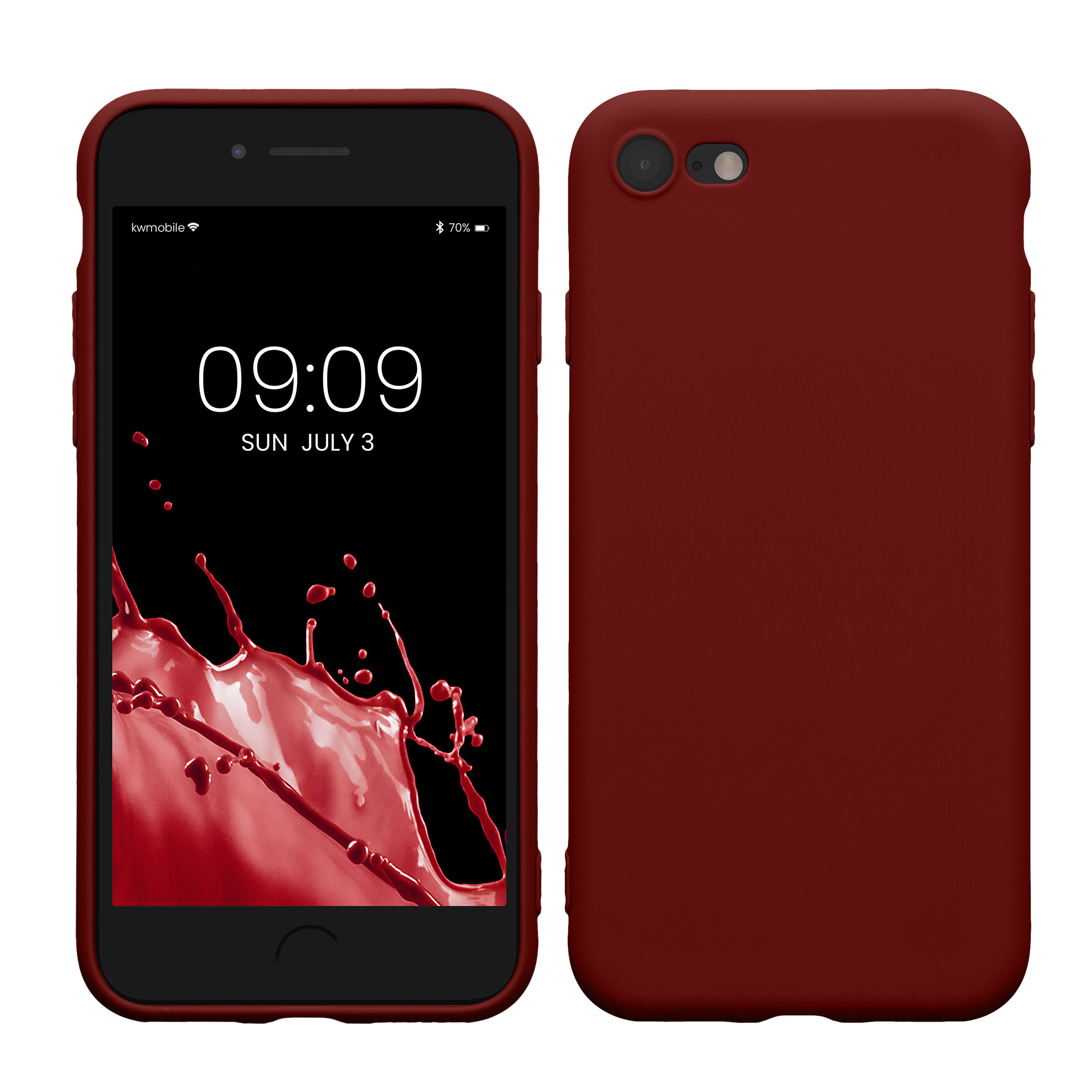Silikonový TPU kryt kwmobile pro iPhone SE 2022/2020/8/7 - hnědočervená