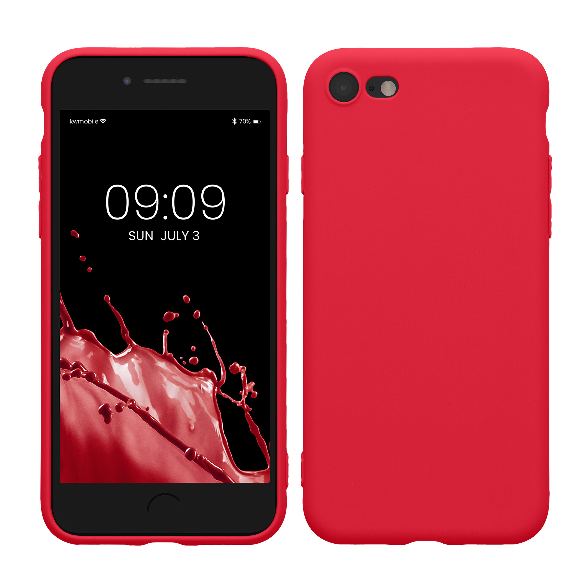 Pouzdro pro Apple iPhone SE (2022) / SE (2020) / 8 / 7 kwmobile tenké TPU - neonově růžová