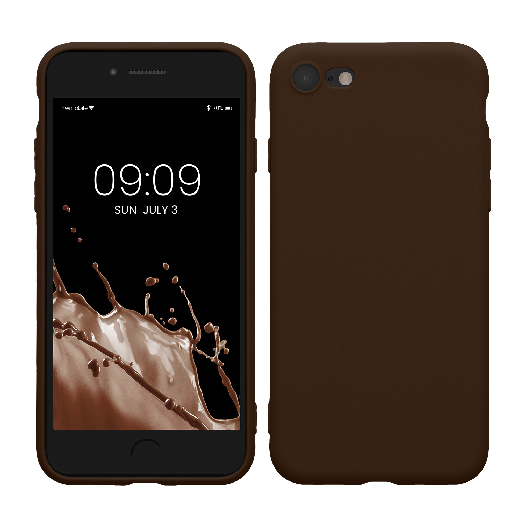 Pouzdro pro Apple iPhone SE (2022) / SE (2020) / 8 / 7 kwmobile tenké TPU - čokoládová