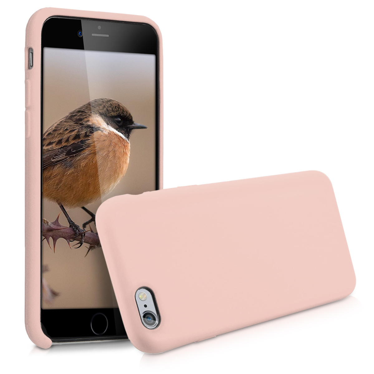 Kryt na mobil iPhone 6 / 6S kwmobile silikonový pudrově růžová