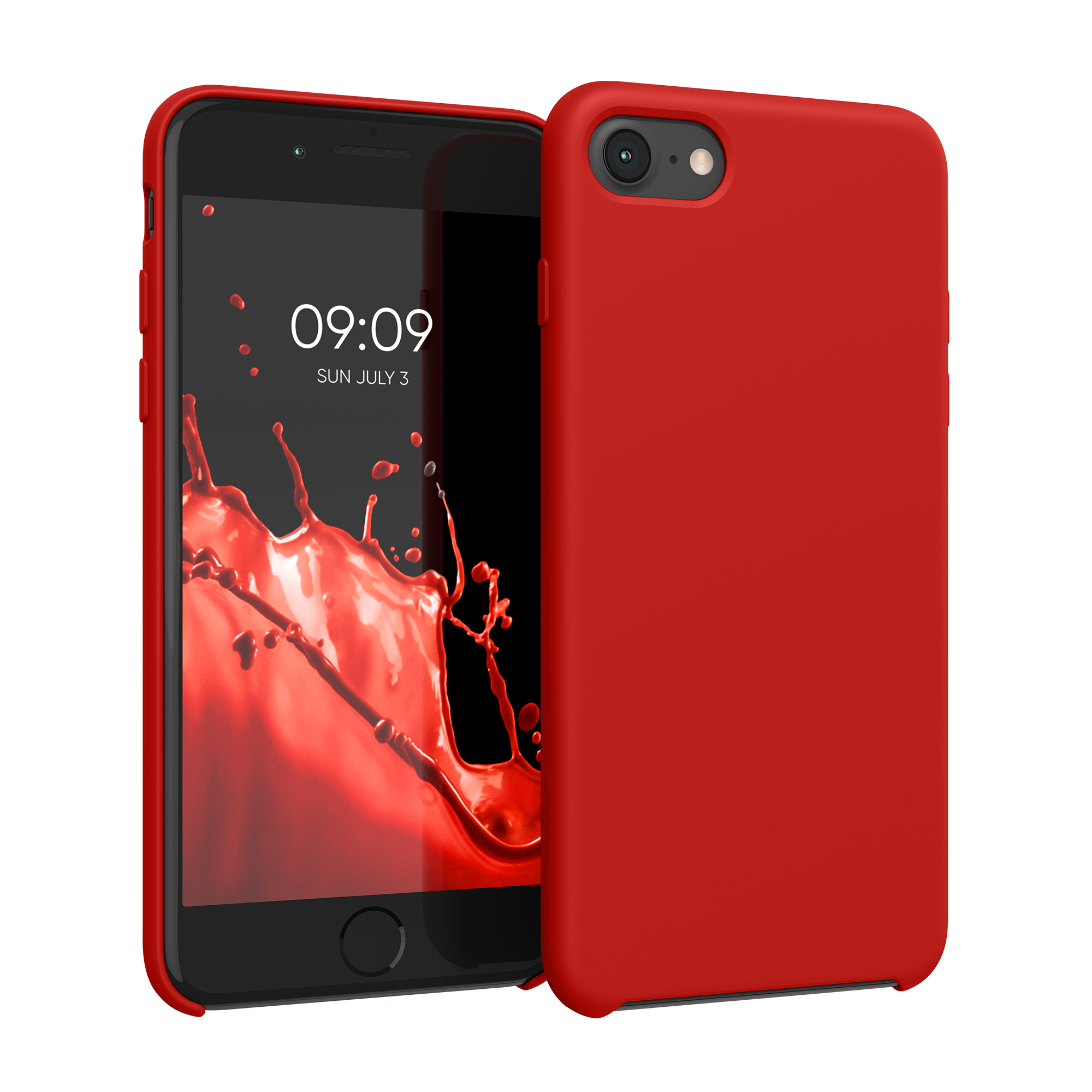 Silikonový TPU kryt kwmobile pro iPhone SE 2022/2020/8/7 - červená