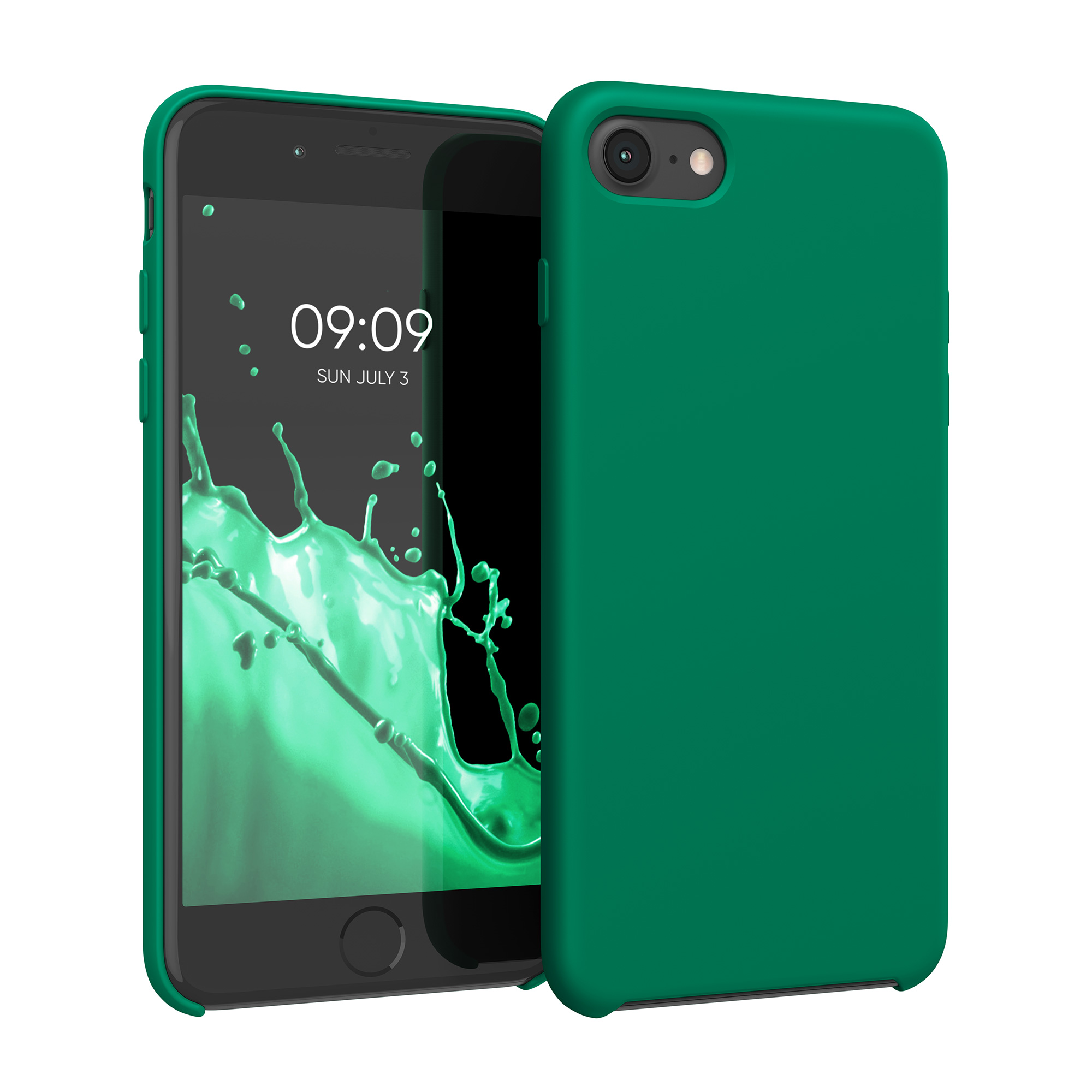 Silikonový TPU kryt kwmobile pro iPhone SE 2022/2020/8/7 - smaragdově zelená