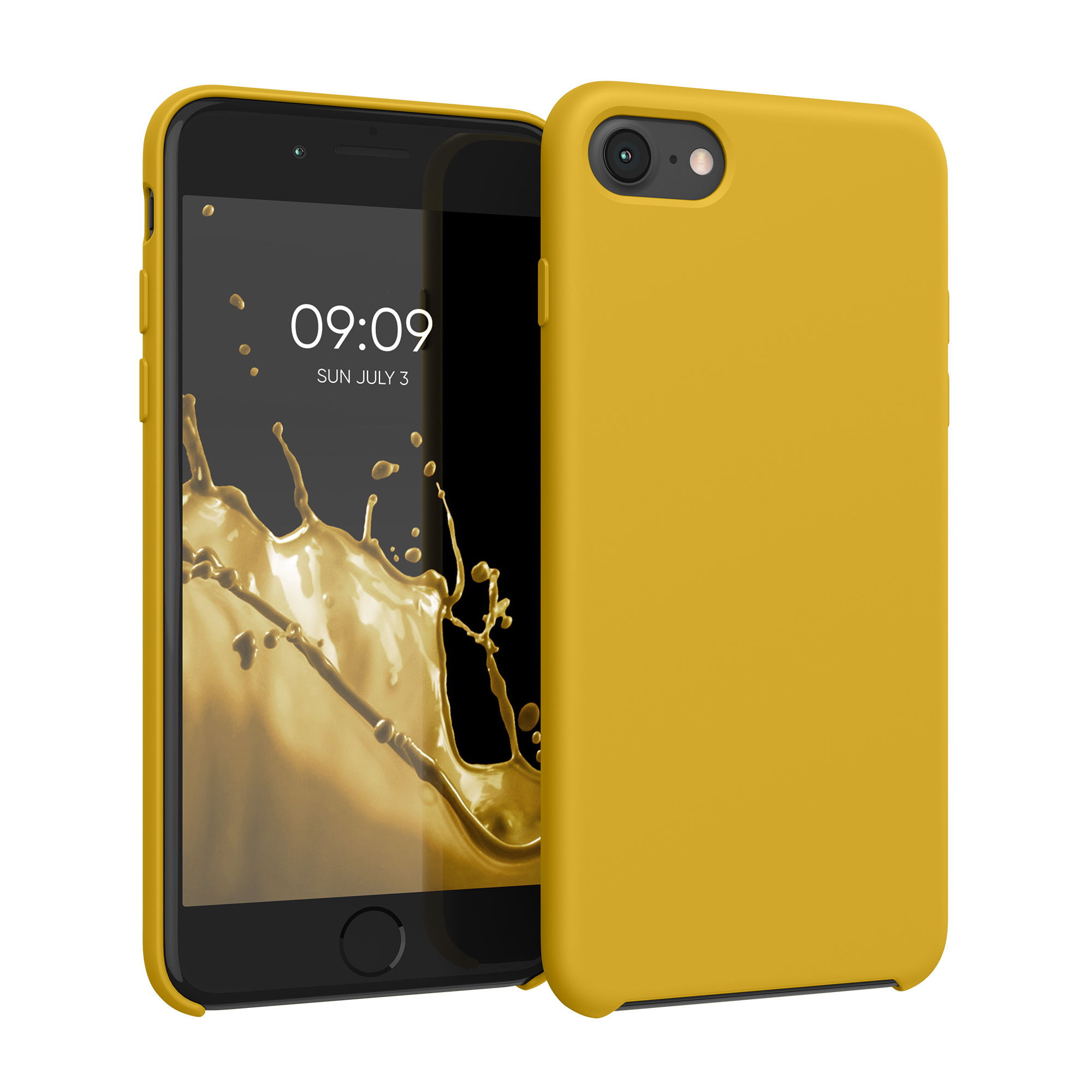 Silikonový TPU kryt kwmobile pro iPhone SE 2022/2020/8/7 - medově žlutá