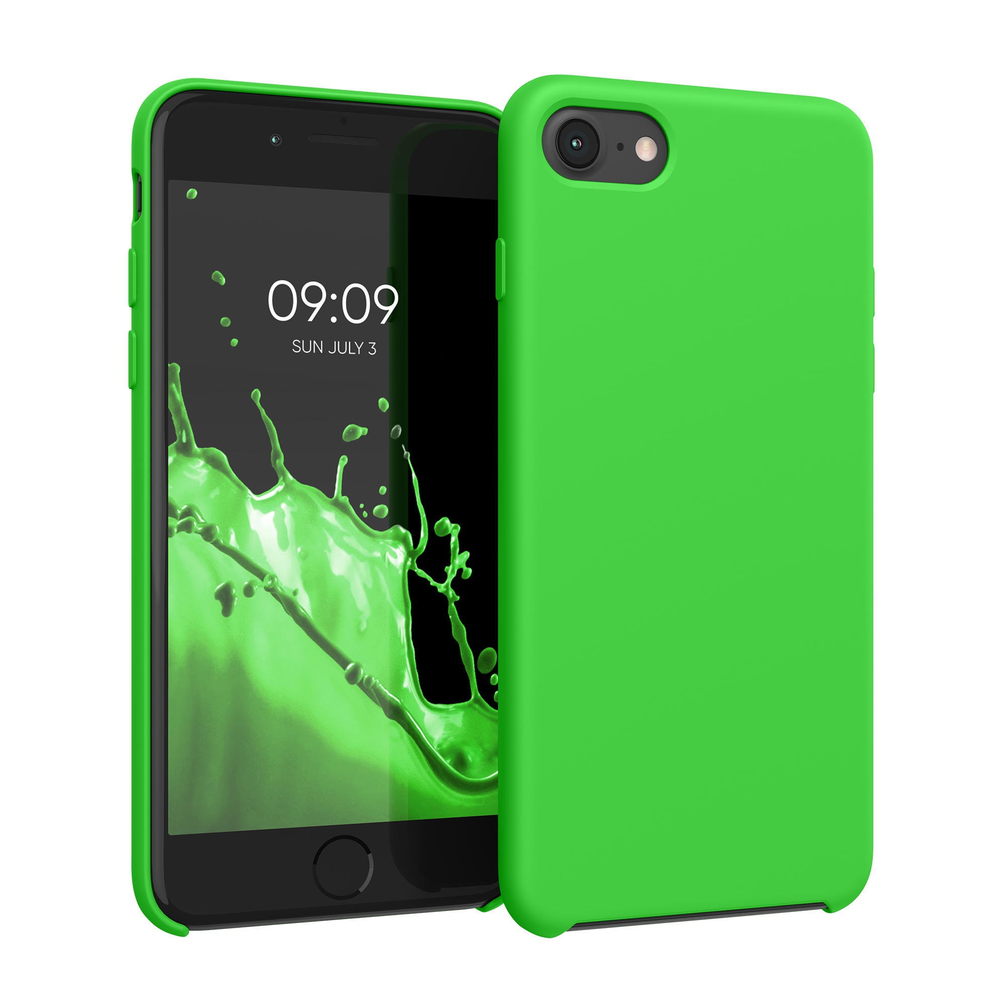 Silikonový TPU kryt kwmobile pro iPhone SE 2022/2020/8/7 - limetkově zelená