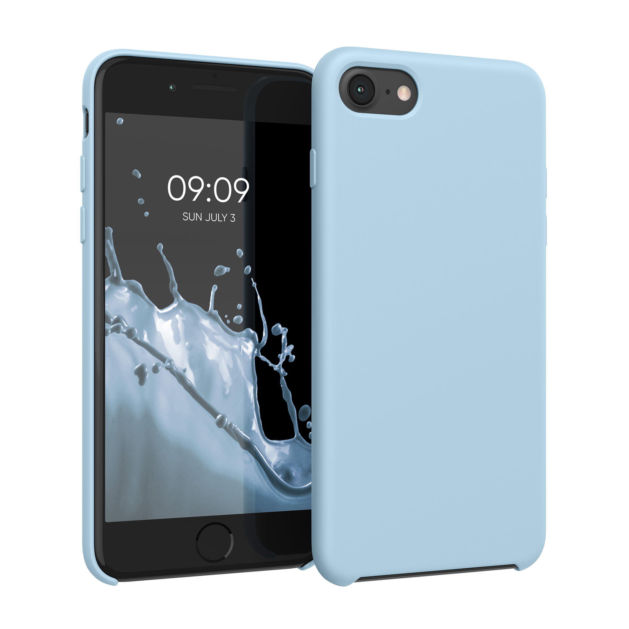 Silikonový TPU kryt kwmobile pro iPhone SE 2022/2020/8/7 - pastelově modrá