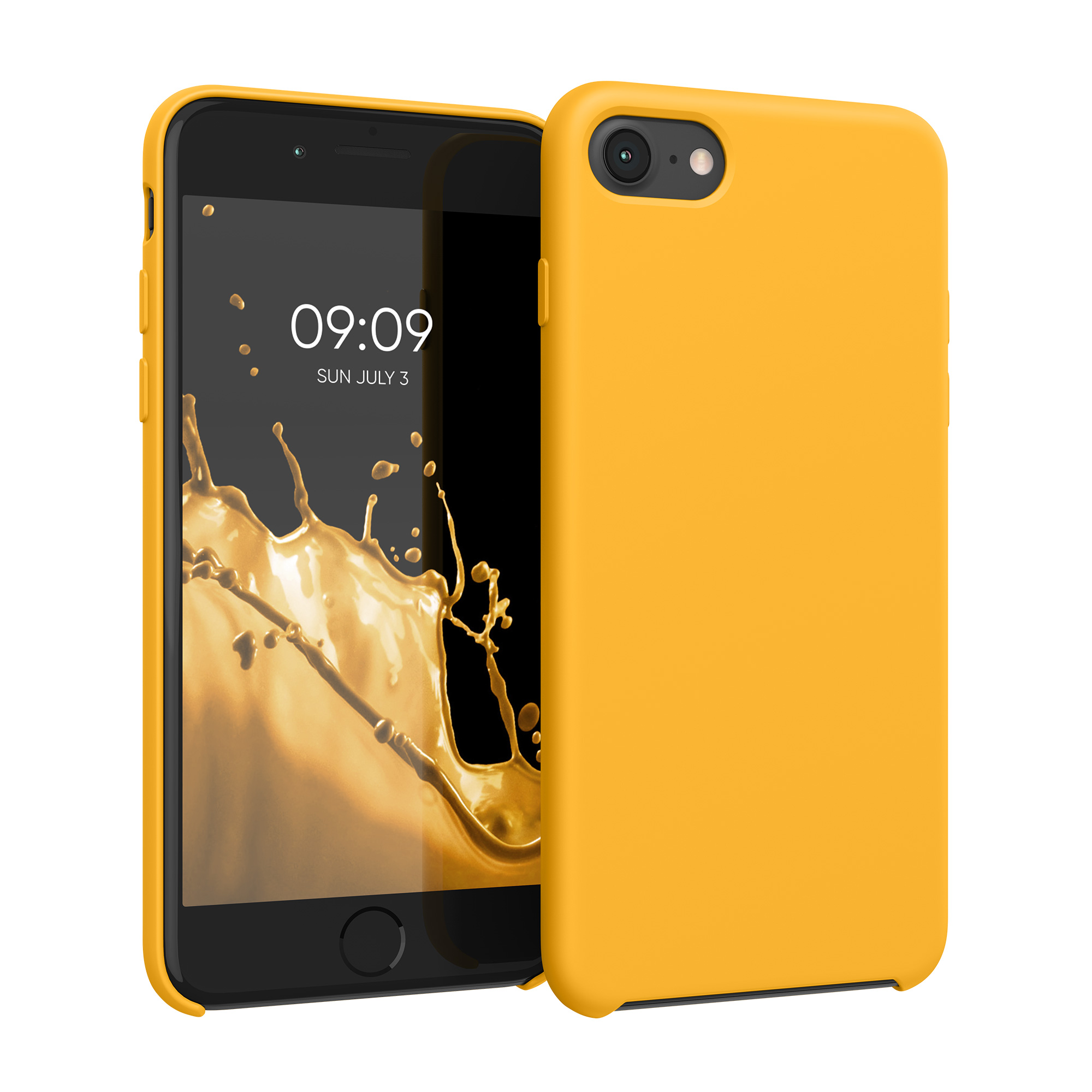 Pouzdro pro Apple iPhone SE (2022 / 2020) / iPhone 8 / 7 kwmobile silikonové - šafránová žlutá