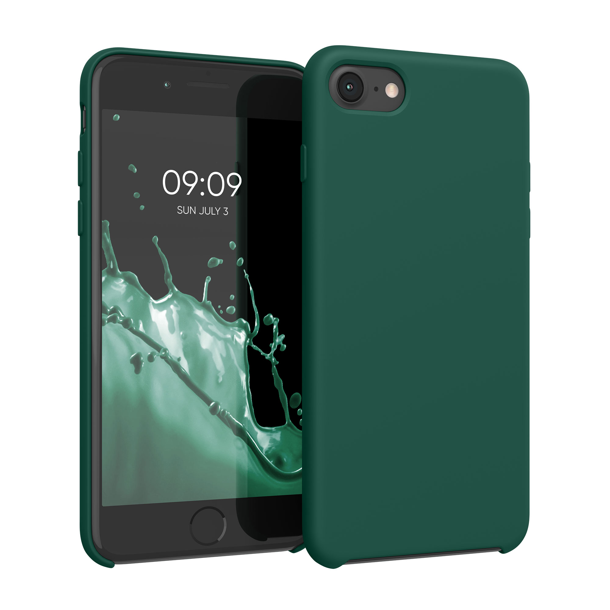 Silikonový TPU kryt kwmobile pro iPhone SE 2022/2020/8/7 - tyrkysově zelená