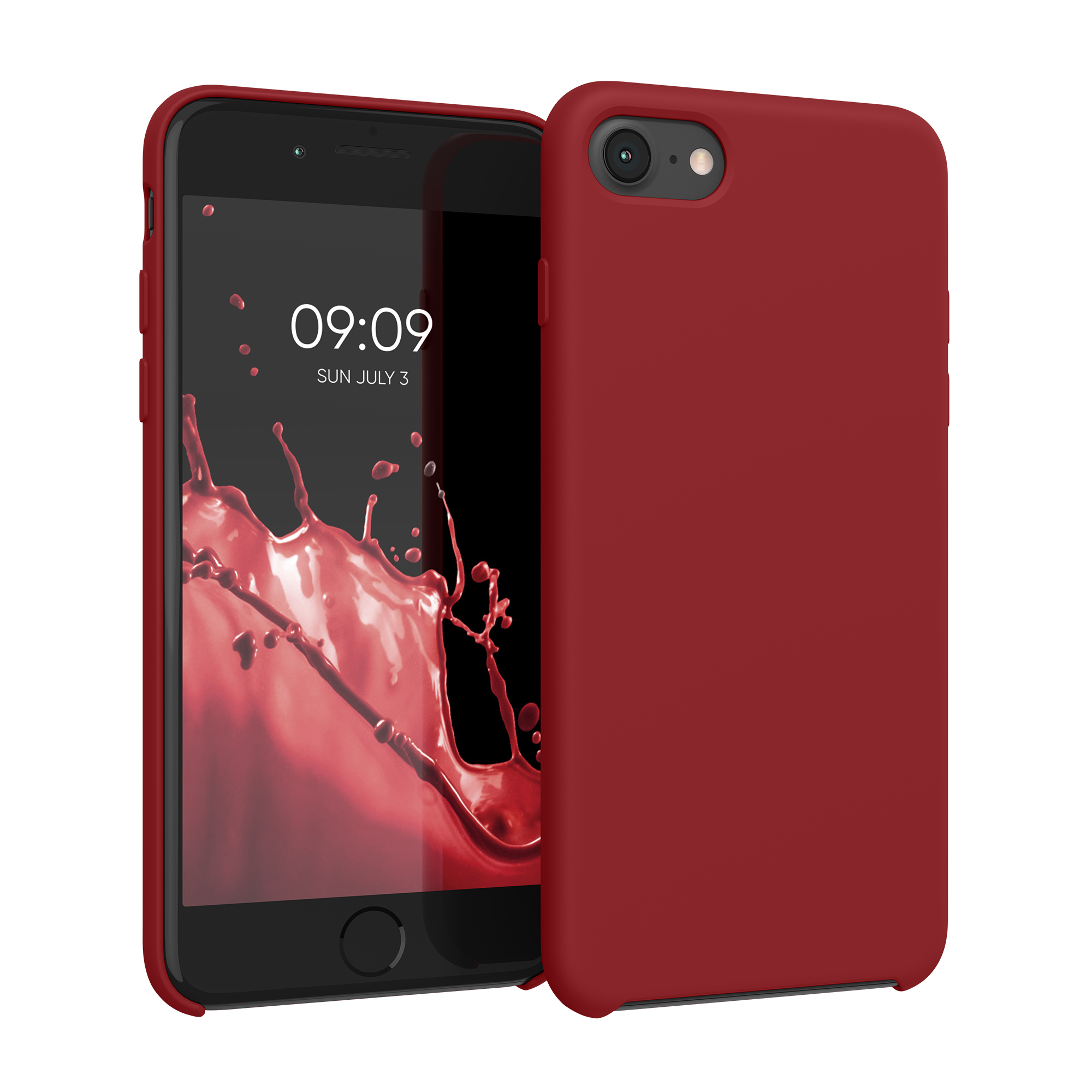 Silikonový TPU kryt kwmobile pro iPhone SE 2022/2020/8/7 - tmavě červená