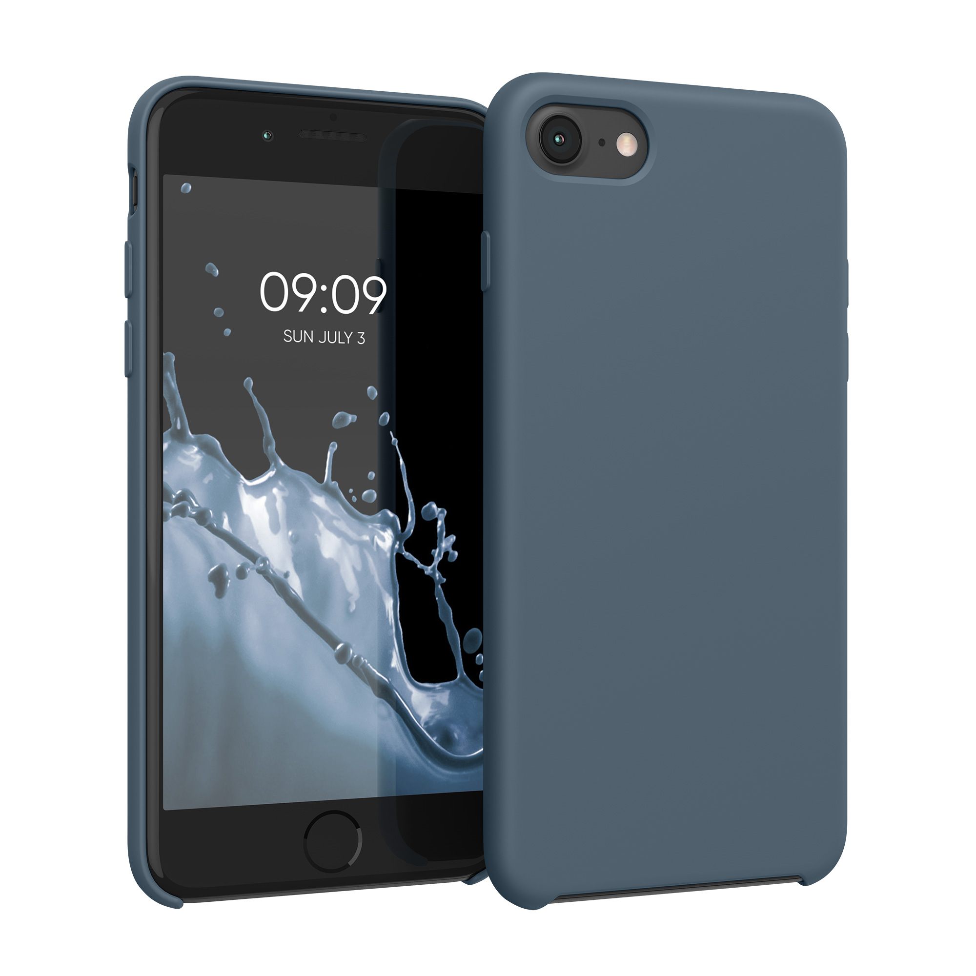 Silikonový TPU kryt kwmobile pro iPhone SE 2022/2020/8/7 - tmavě břidlicová