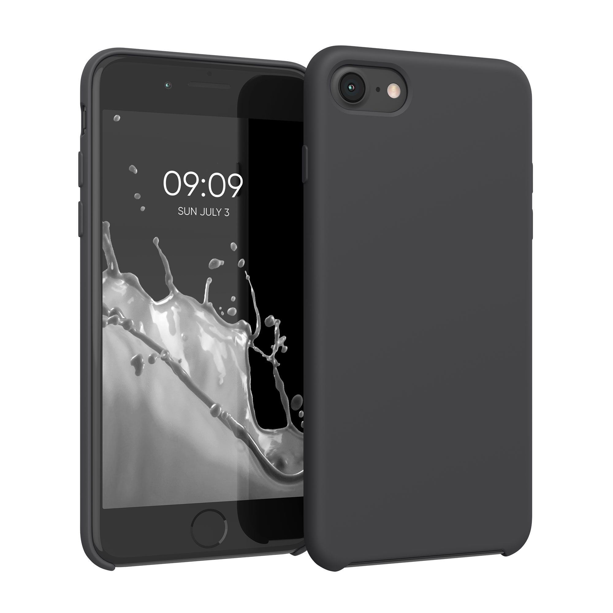 Silikonový TPU kryt kwmobile pro iPhone SE 2022/2020/8/7 - černá matná