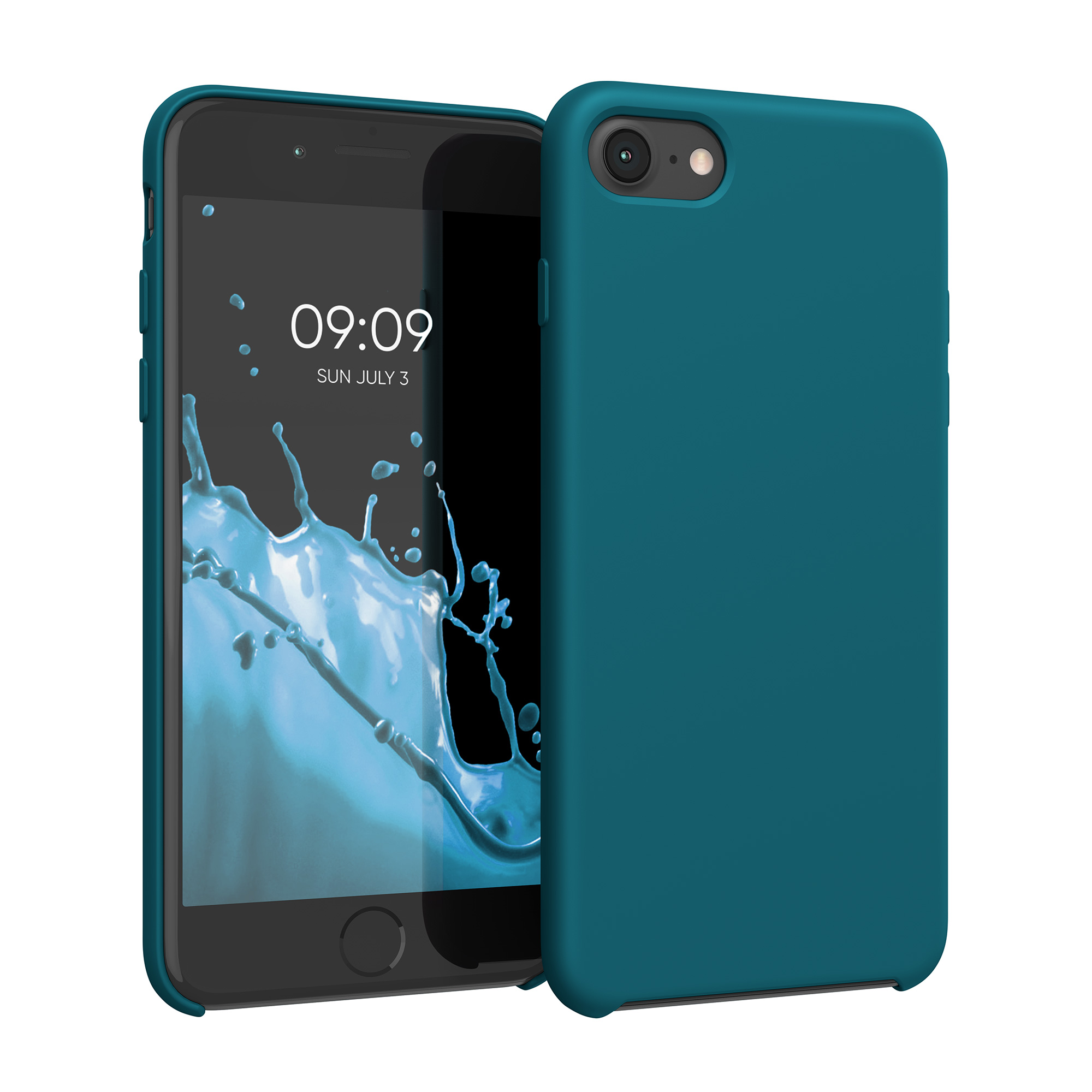 Silikonový TPU kryt kwmobile pro iPhone SE 2022/2020/8/7 - petrolejová matná