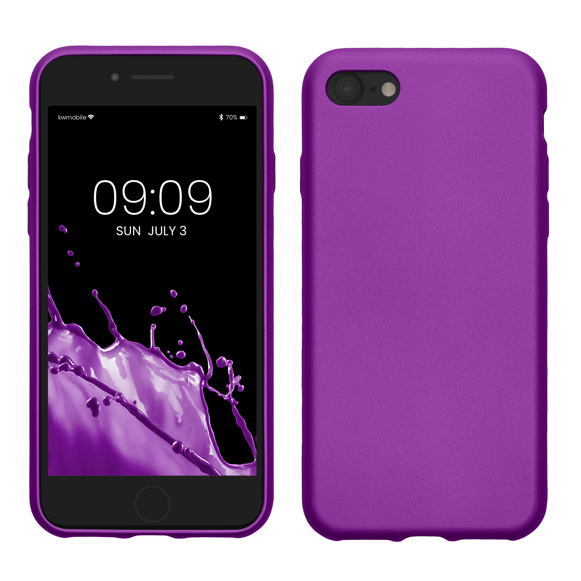 Metalický TPU kryt kwmobile pro iPhone SE 2022/2020/8/7 - metalická fialová