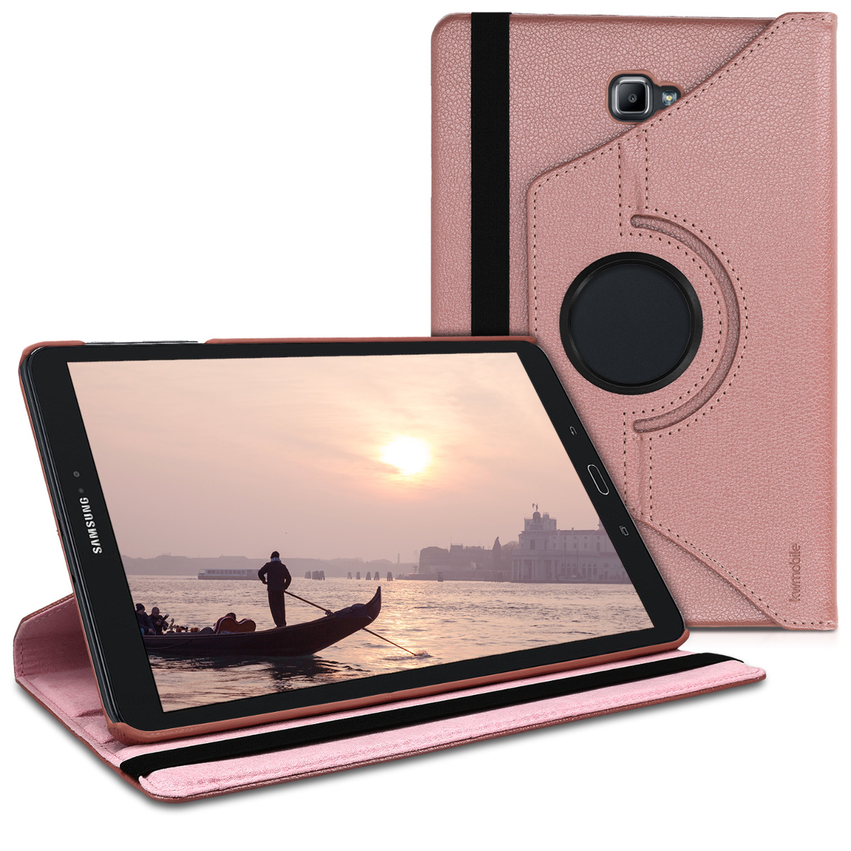 Pouzdro na tablet kwmobile otočné růžově zlatý