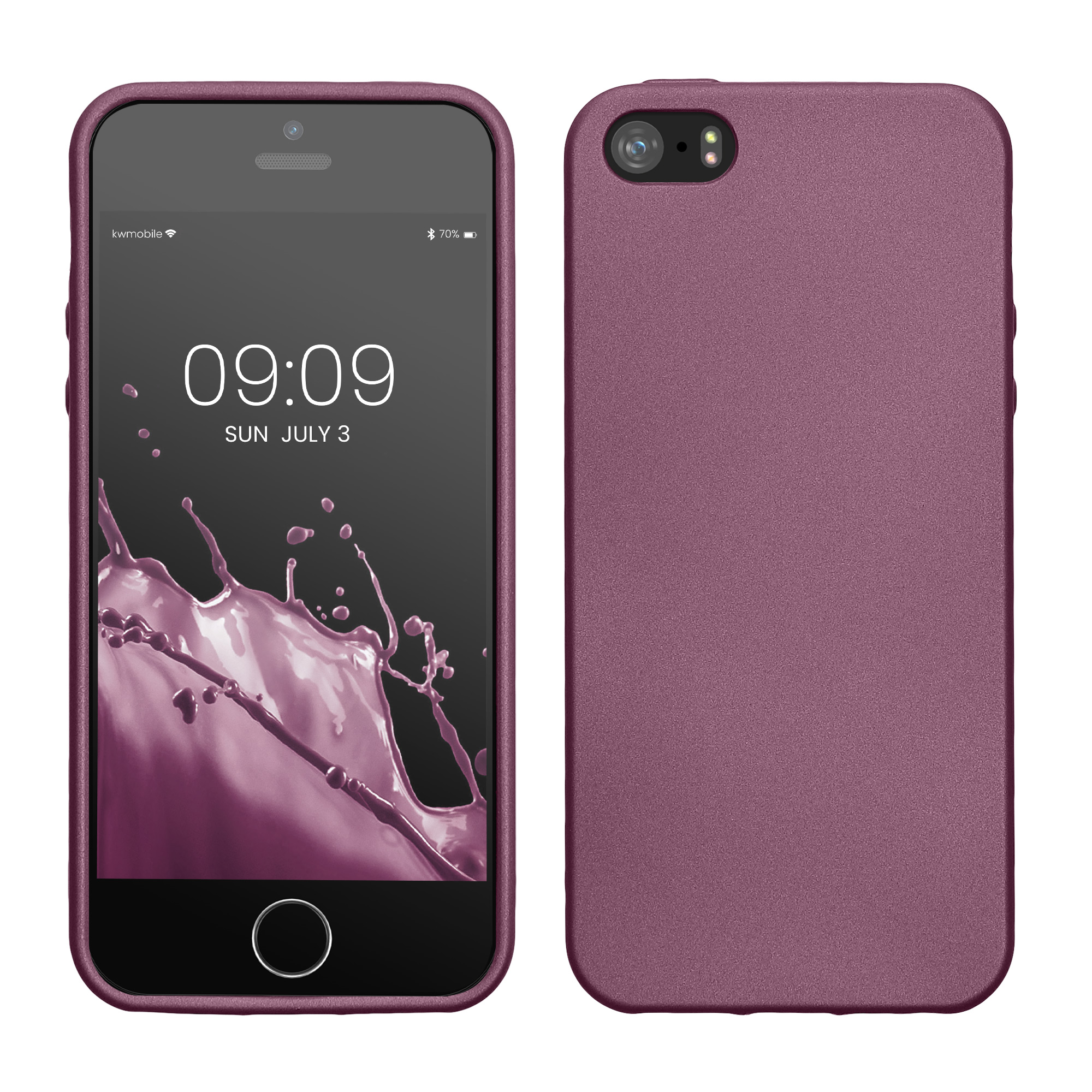 Metalický TPU kryt kwmobile pro iPhone SE (1. generace 2016) / iPhone 5 / iPhone 5S - metalická levandulová