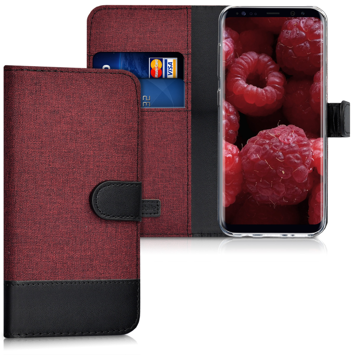 Flip pouzdro na mobil Samsung Galaxy S8 kwmobile tmavě červená / černá