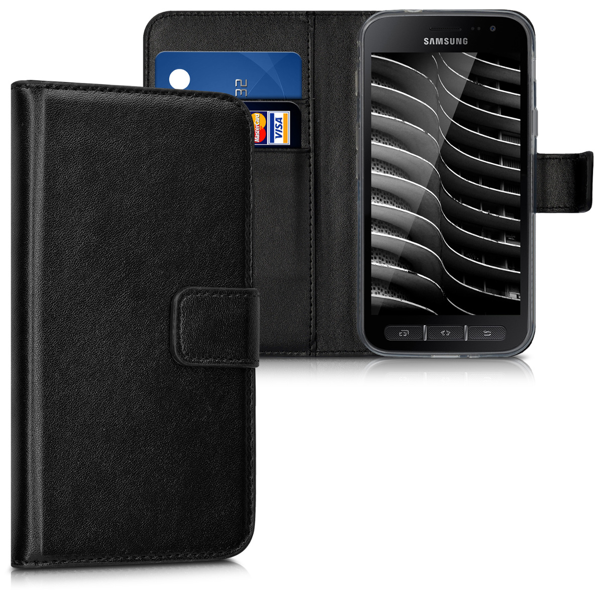 Flip pouzdro na mobil Galaxy Xcover 4 / 4S kwmobile peněženkové černý