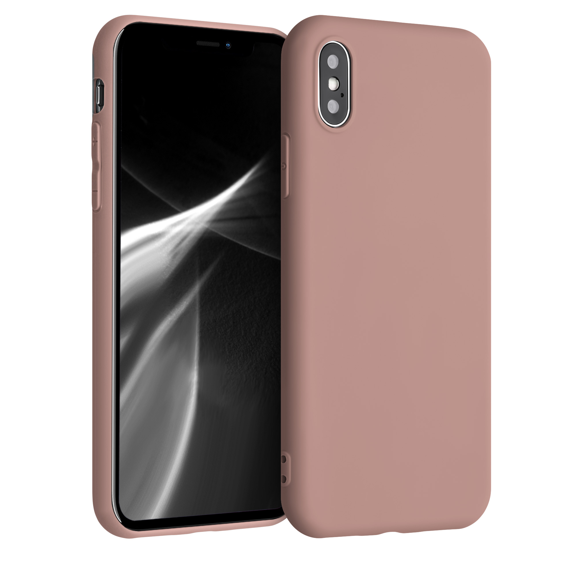 kwmobile měkký ochranný TPU kryt pro Apple iPhone X, nárazuvzdorný, kompatibilní s bezdrátovým nabíjením, Winter Rose