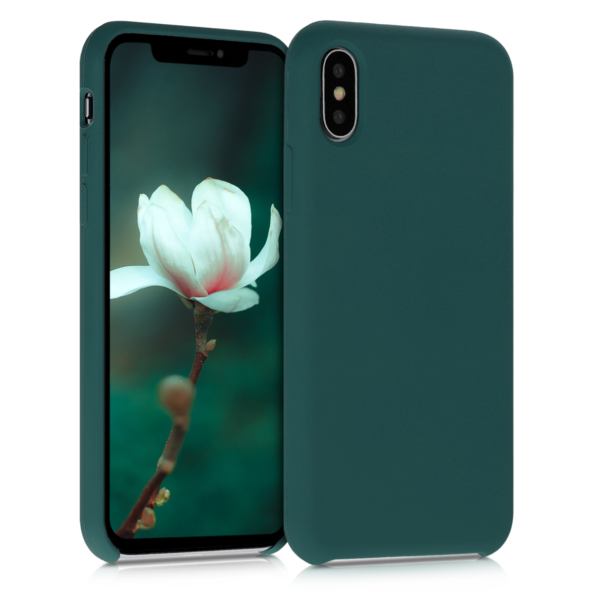 Pouzdro pro Apple iPhone X kwmobile silikonové - turkysová zelená