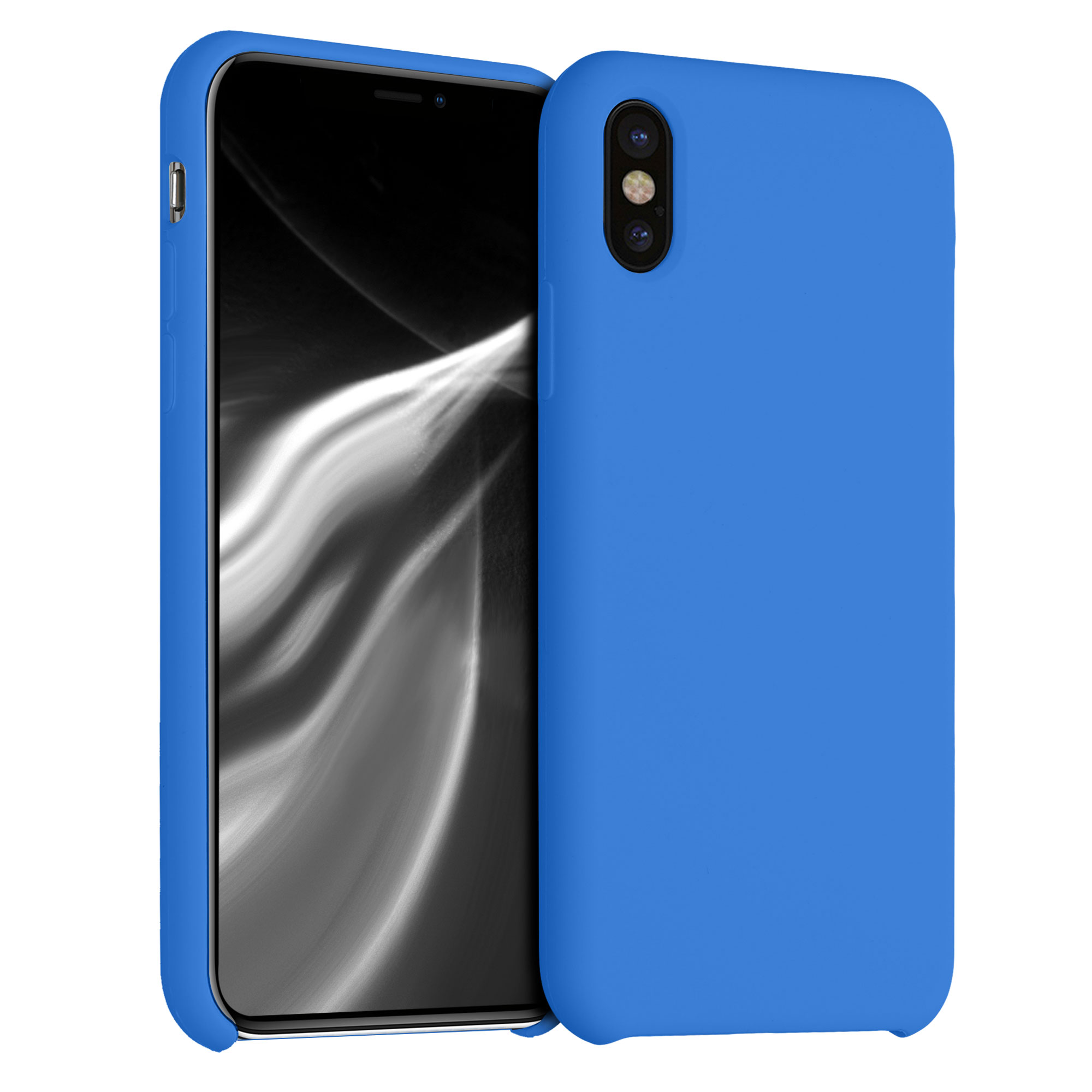 kwmobile měkký ochranný silikonový kryt pro Apple iPhone X, nárazuvzdorný, kompatibilní s bezdrátovým nabíjením, Sea Breeze