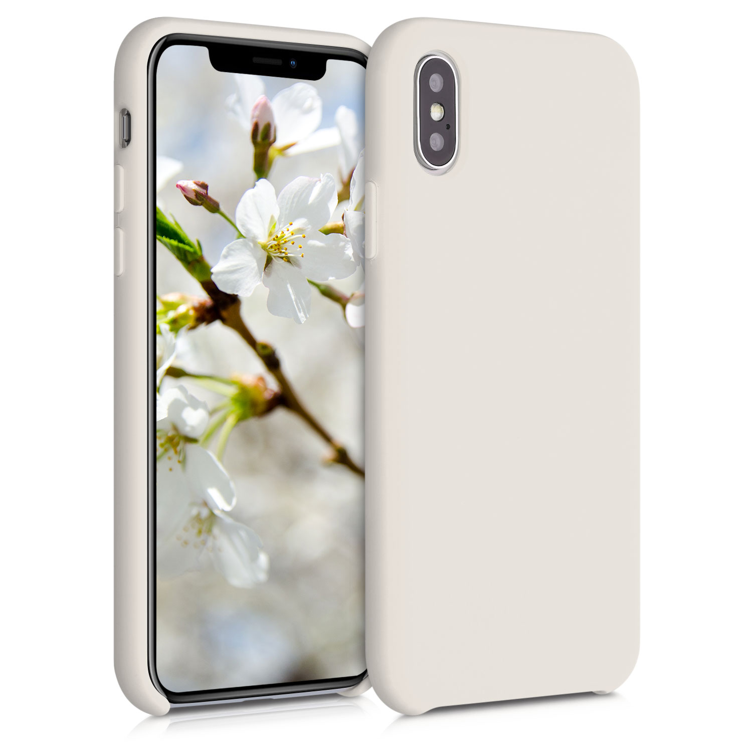 kwmobile měkký ochranný silikonový kryt pro Apple iPhone X, nárazuvzdorný, kompatibilní s bezdrátovým nabíjením, Moon Glow