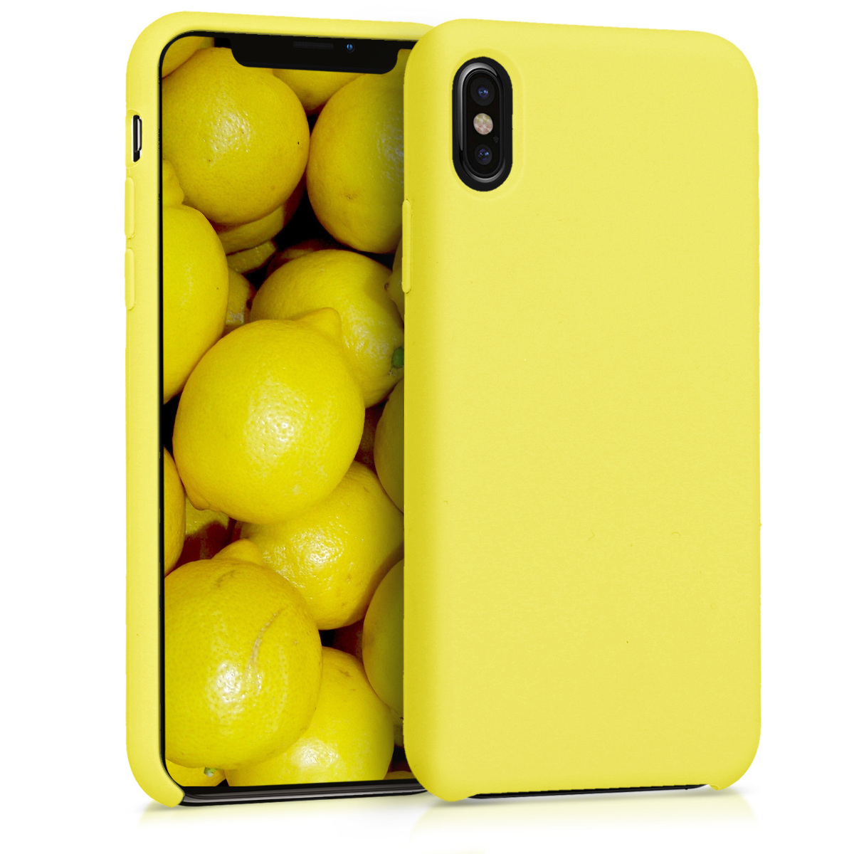 Pouzdro pro Apple iPhone X kwmobile silikonové - žlutá