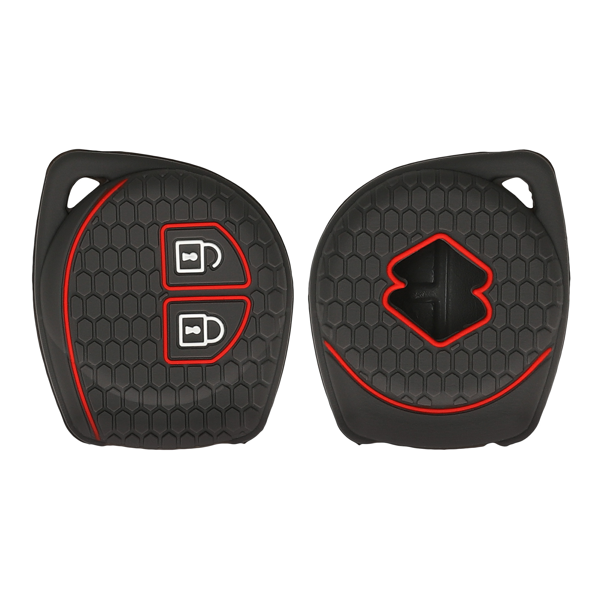 Pouzdro na klíč od auta Suzuki 2 Button kwmobile - černá matná / červená