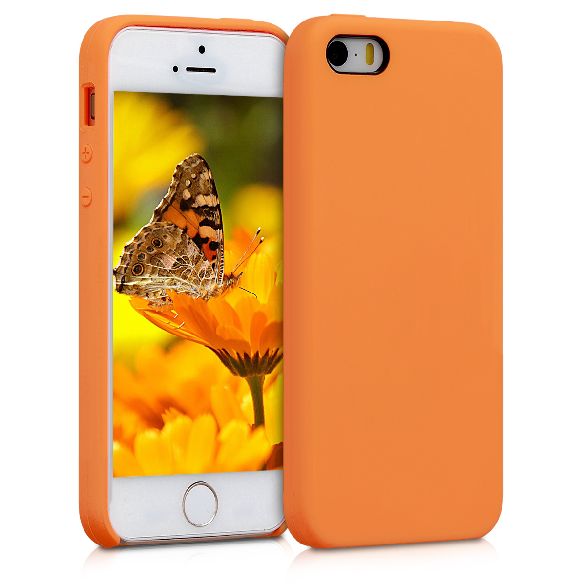 Silikonový TPU kryt kwmobile pro iPhone SE (1. generace 2016) / iPhone 5 / iPhone 5S - ovocně oranžová
