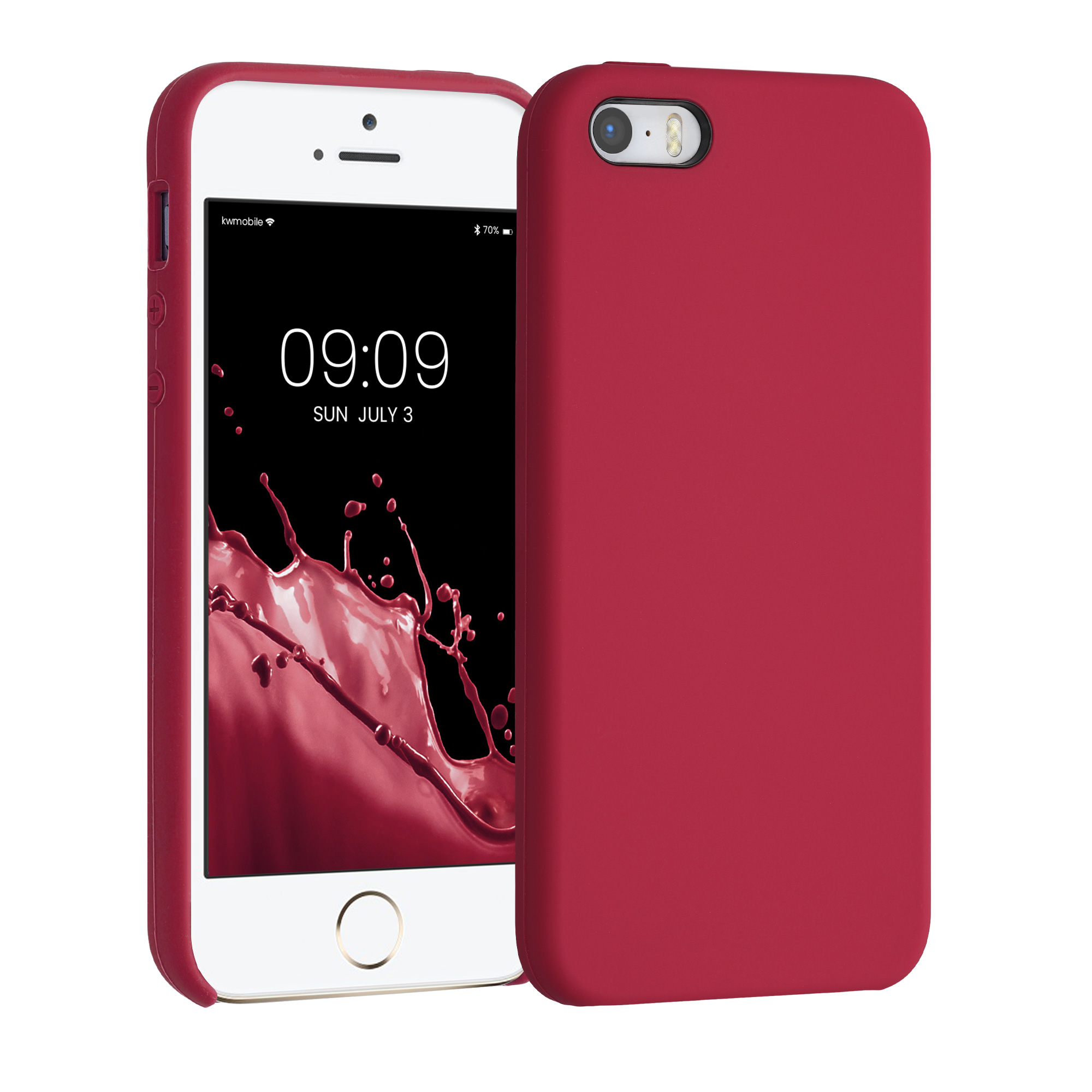 Silikonový TPU kryt kwmobile pro iPhone SE (1. generace 2016) / iPhone 5 / iPhone 5S - třešňově červená