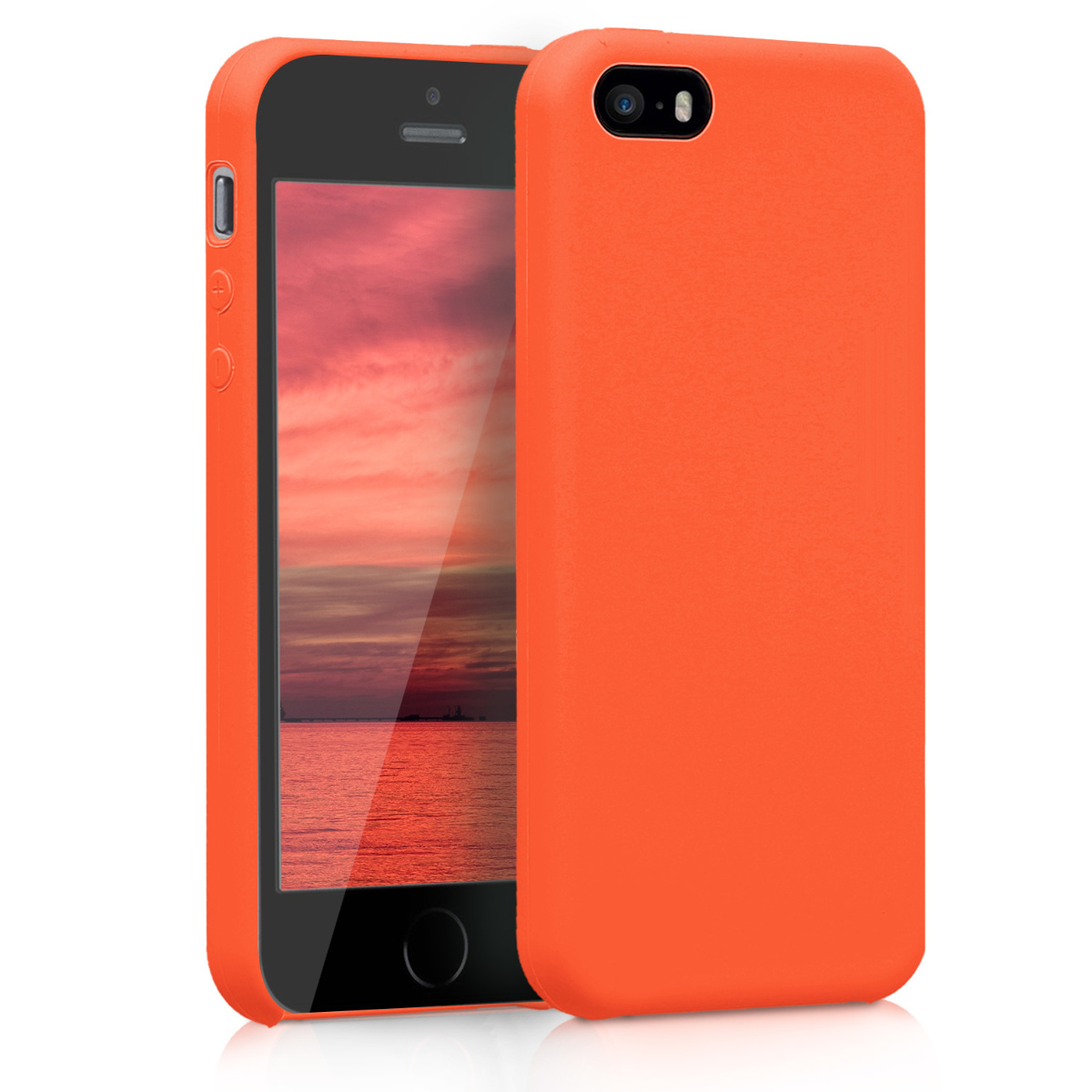 Pouzdro pro Apple iPhone SE (1st Gen. 2016) / iPhone 5 / 5S kwmobile silikonové - oranžová
