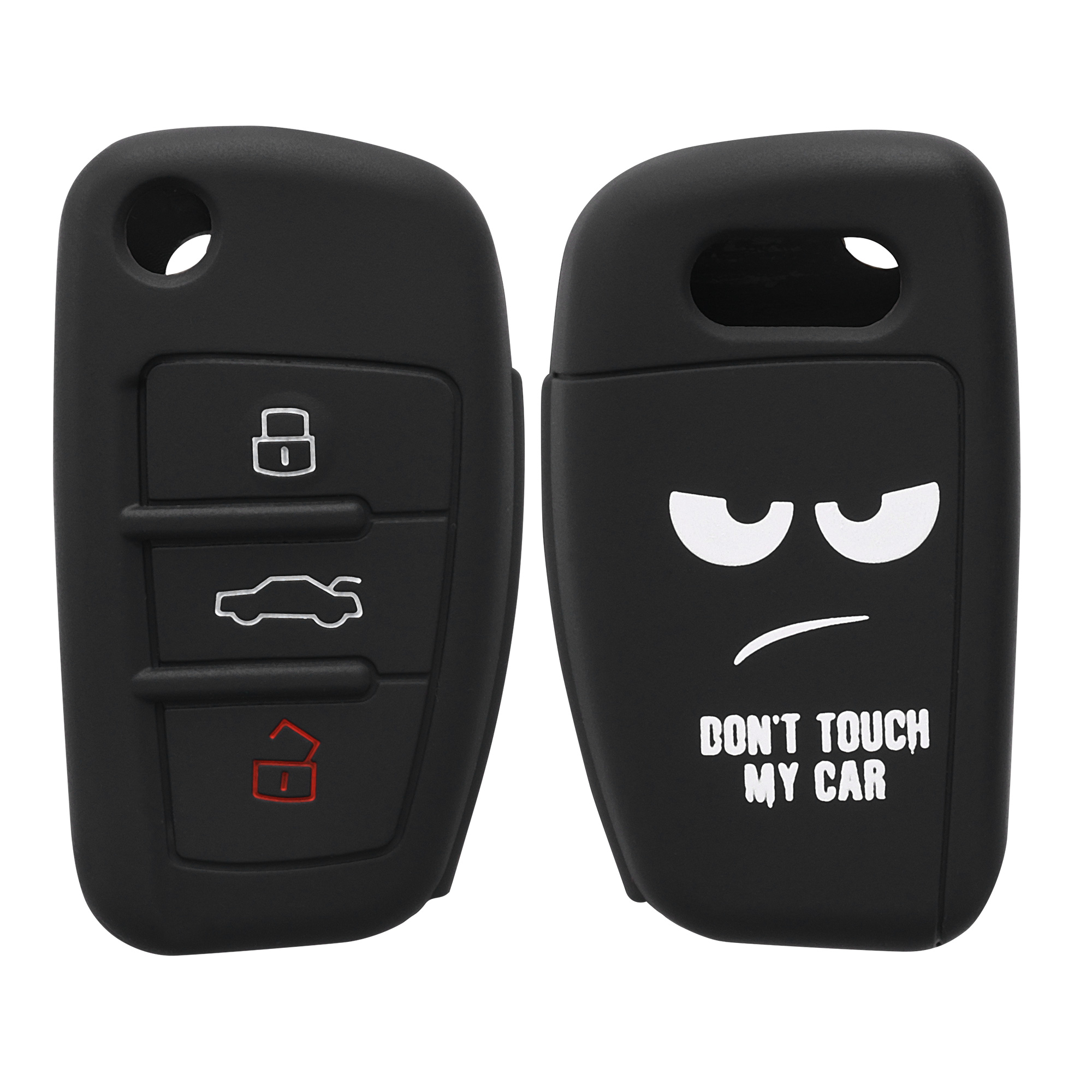 Silikonové pouzdro na klíč od auta Audi Flip Key Anti-Slip bílo-černé