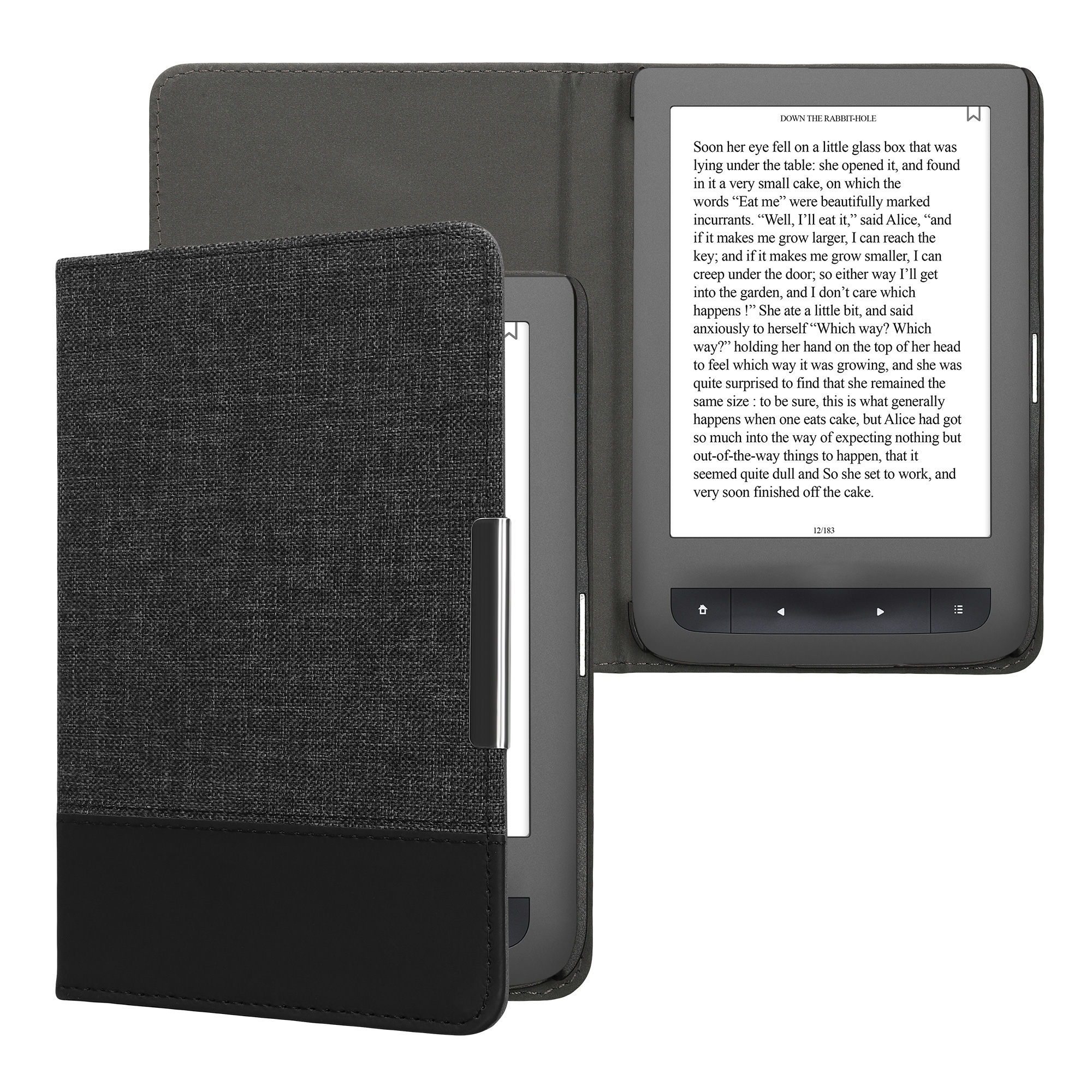 Pouzdro na čtečku Pocketbook Touch Lux 3/Basic Lux/Basic Touch 2 kwmobile - antracitová/černá