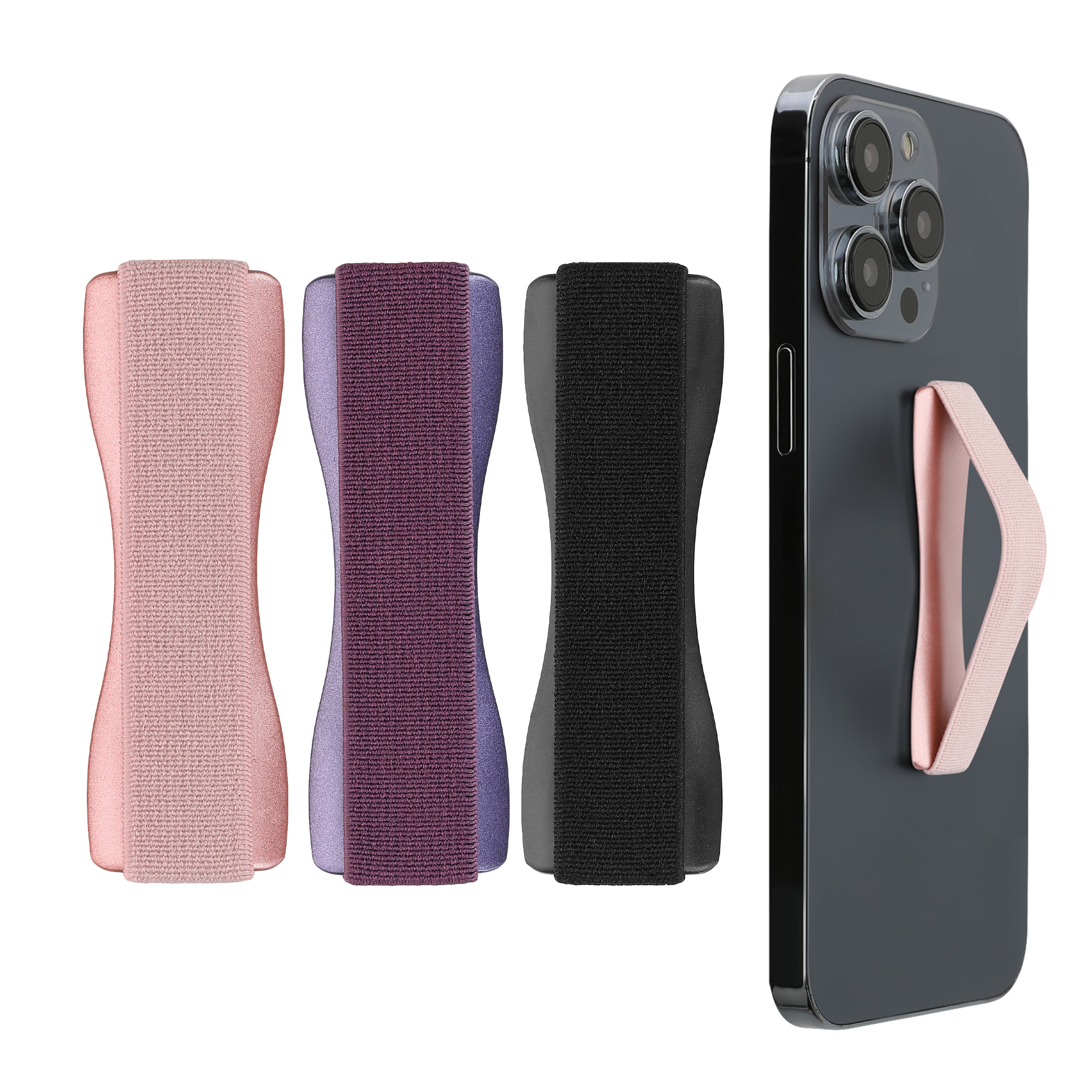 Držáky na prst kwmobile pro smartphone, černá / růžově zlatá / berry