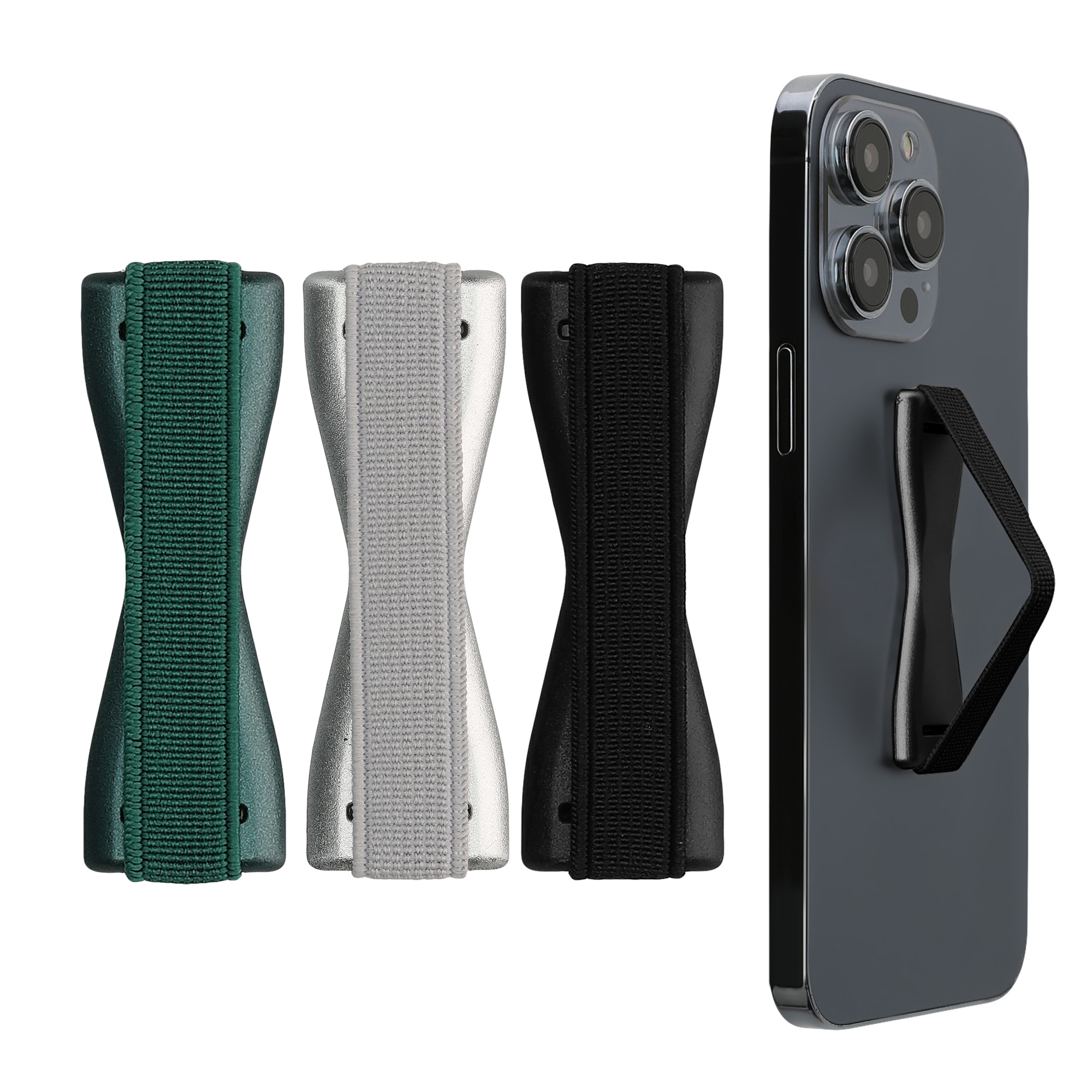 3x Řemínek Phones kwmobile - černá / stříbrná / metalická tyrkysová