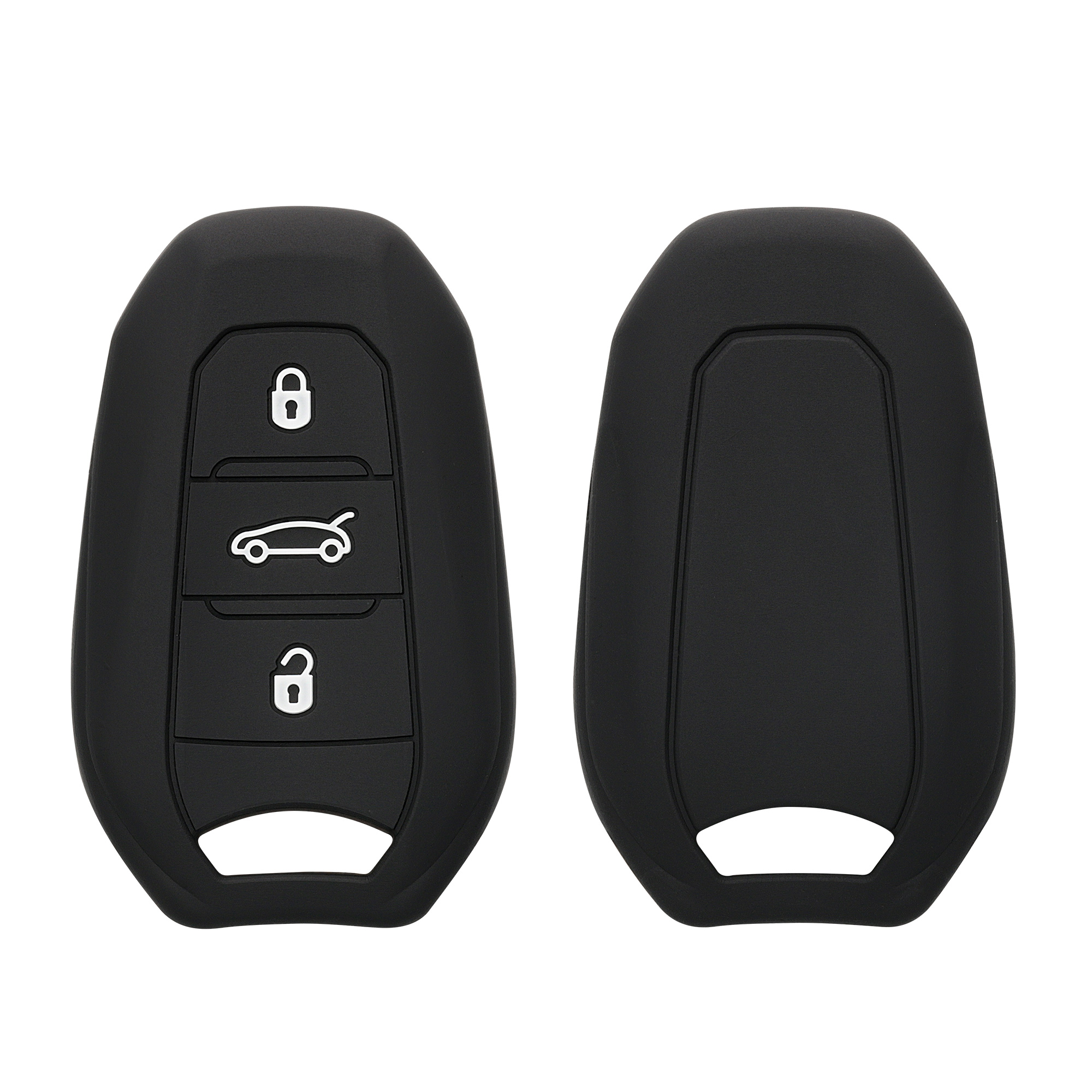 Pouzdro na klíč od auta Peugeot Citroen 3 Button Car kwmobile - černá