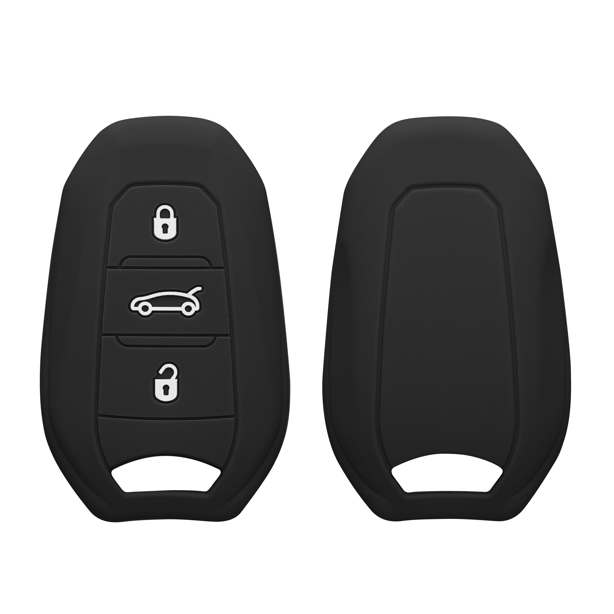 Pouzdro na klíč od auta Peugeot Citroen 3 Button Car kwmobile - černá matná
