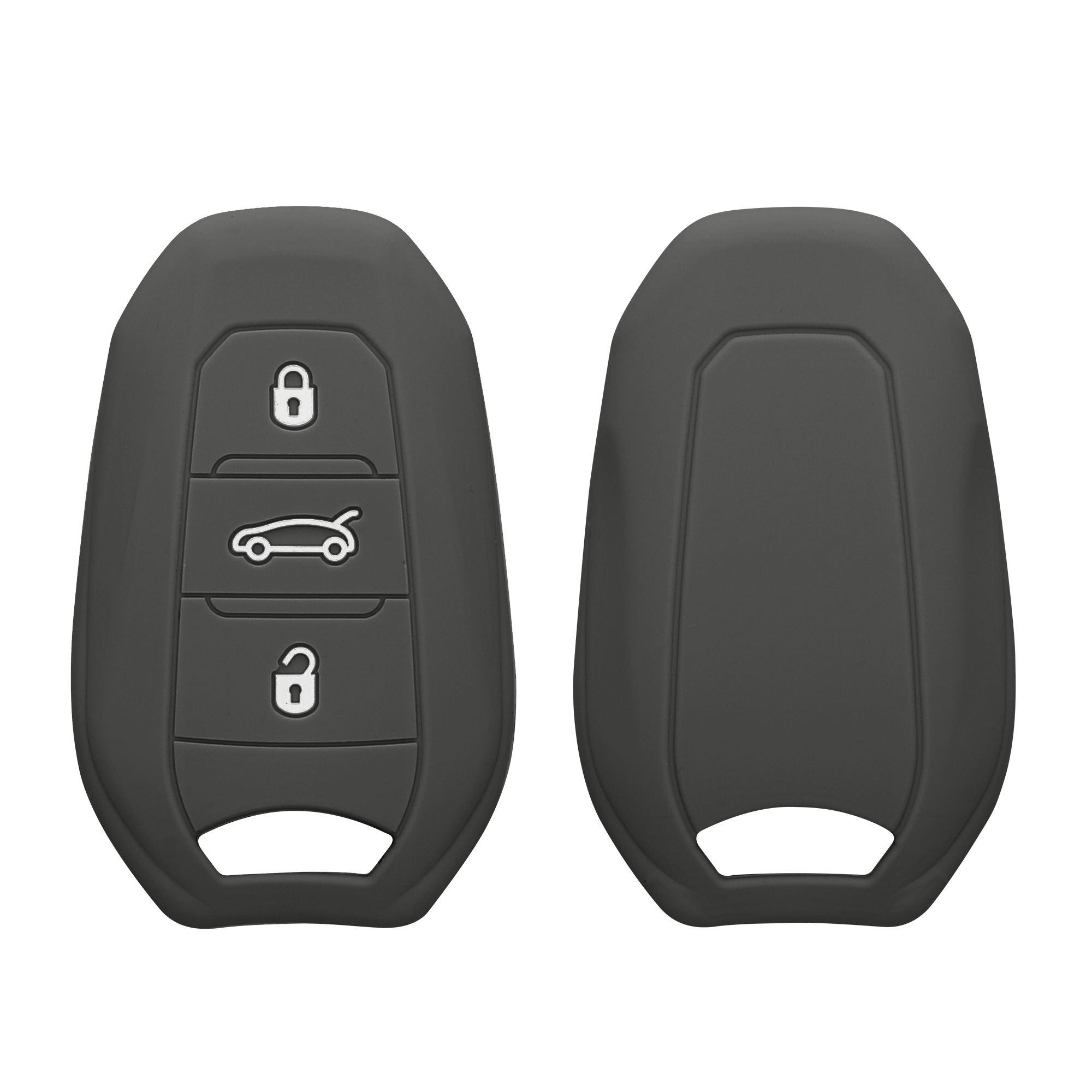 Pouzdro na klíč od auta Peugeot Citroen 3 Button Car kwmobile - tmavě šedá