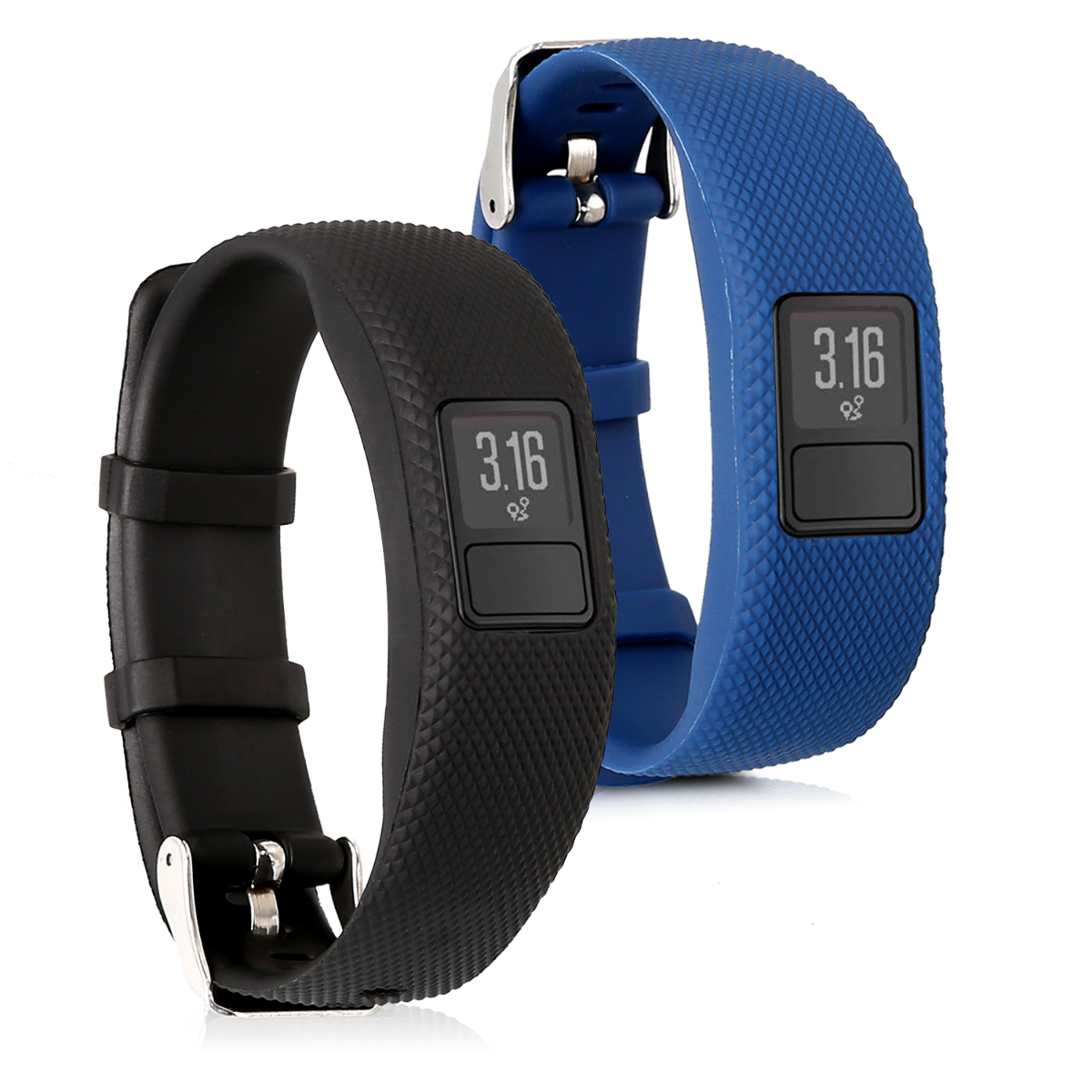 Řemínek kwmobile pro Garmin Vivofit 4 - 2 ks, černá / tmavě modrá