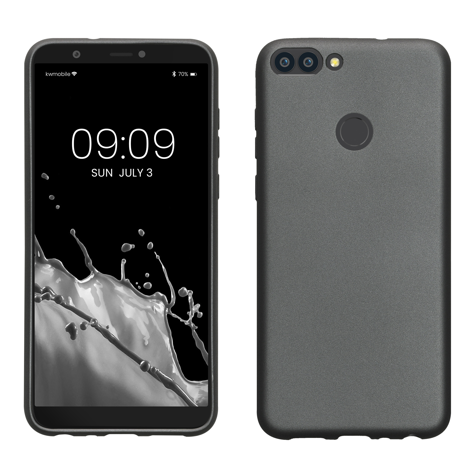 Kryt na mobil Huawei Enjoy 7S / P Smart (2017) kwmobile TPU metalický metalická šedá