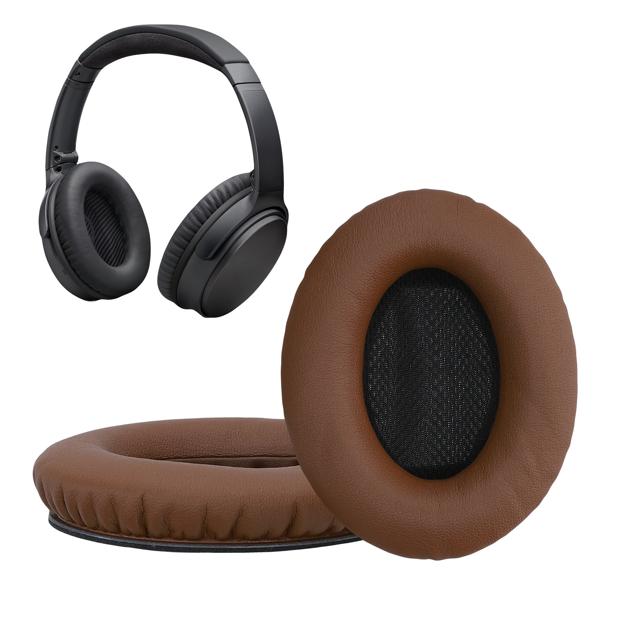 2x náušníky na sluchátka pro Bose Quietcomfort 35 35II 25 15 / QC35 QC35II QC25 QC15 kwmobile - tmavě hnědá