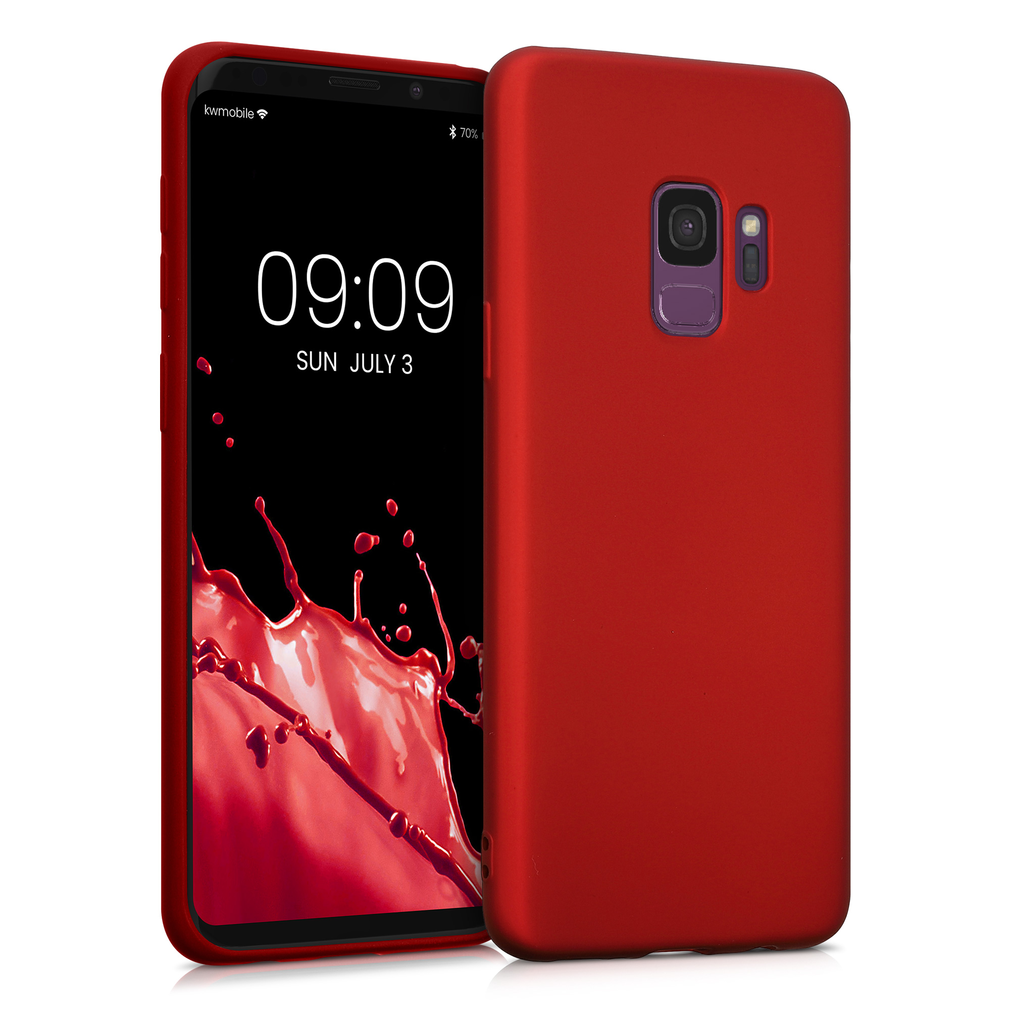 Kryt na mobil Galaxy S9 kwmobile metalický metalicky tmavě červený