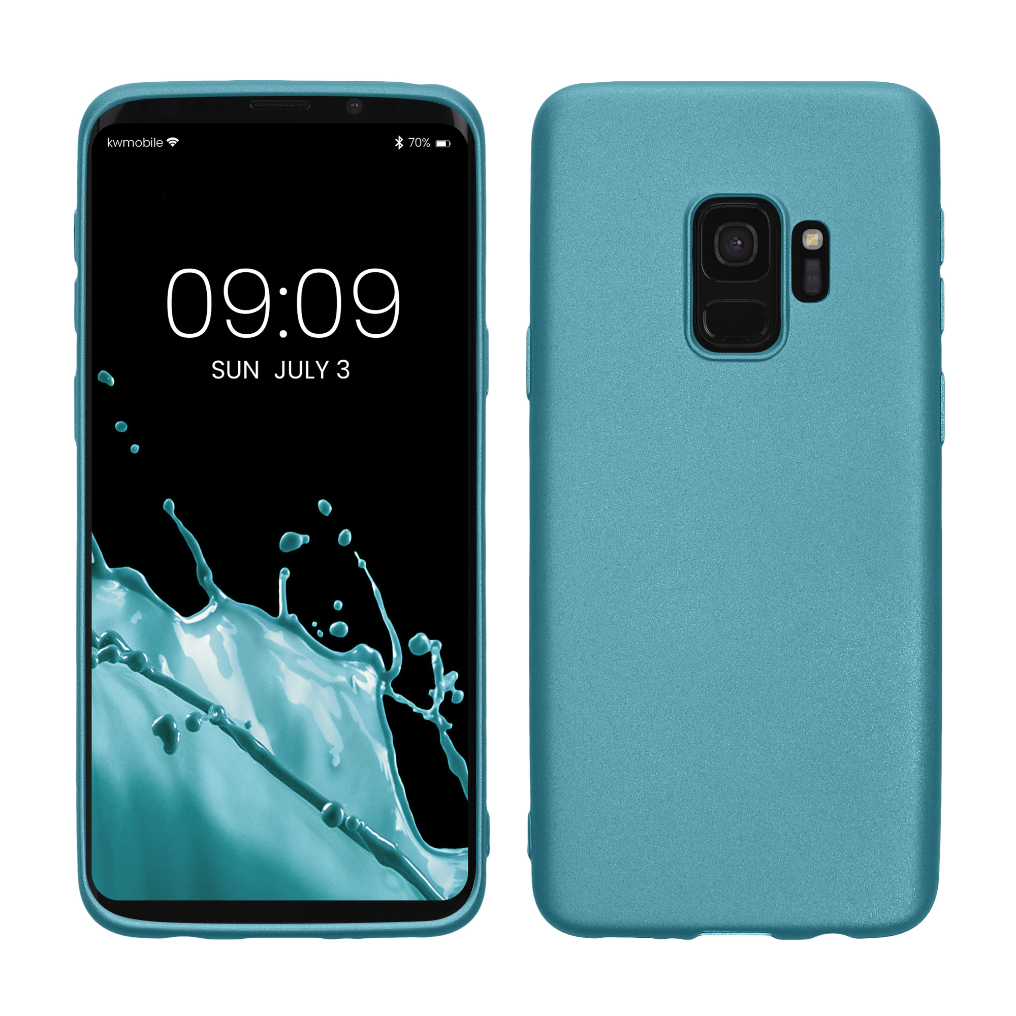 Kryt na mobil Galaxy S9 kwmobile metalický metalicky karibsky modrý