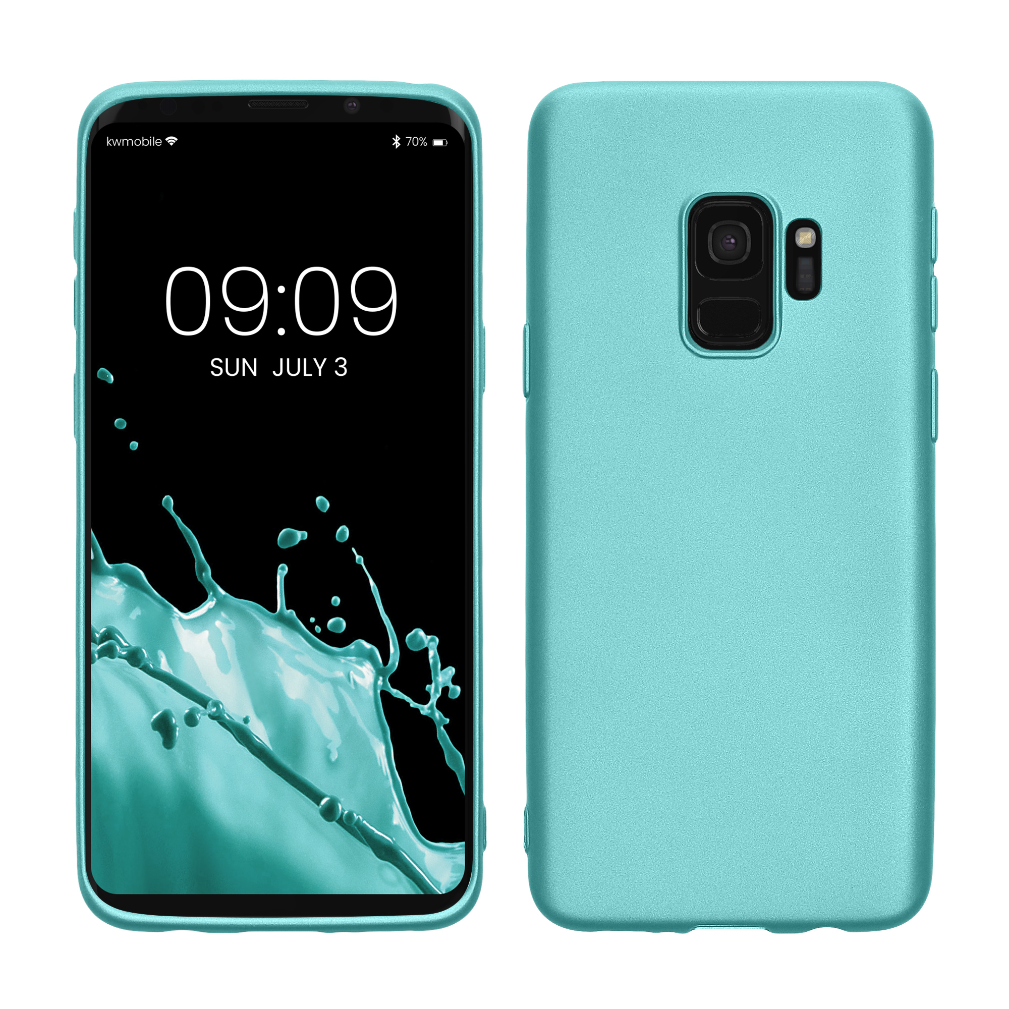 Kryt na mobil Galaxy S9 kwmobile metalický metalicky mátově zelený