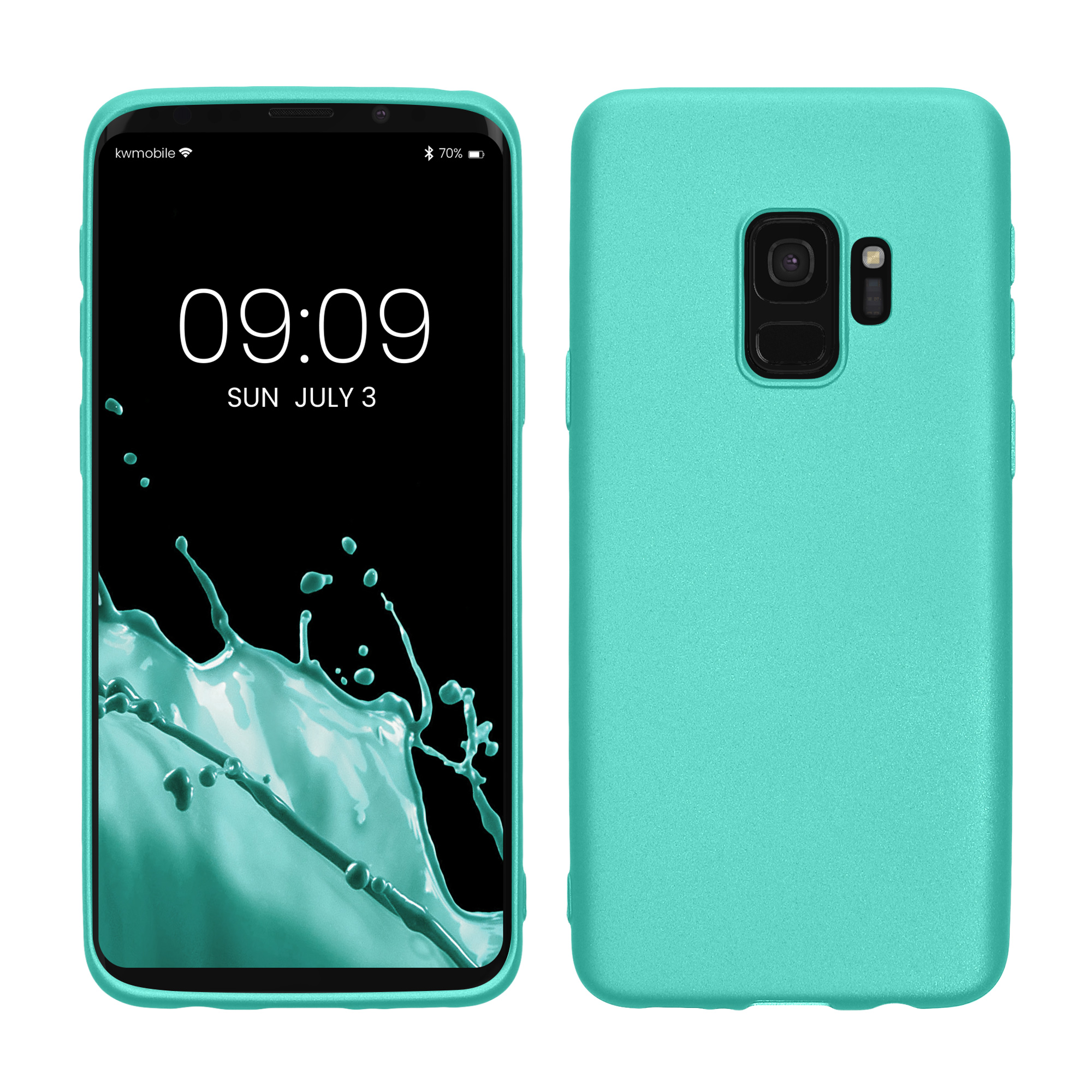 Kryt na mobil Samsung Galaxy S9 kwmobile metalická tyrkysová