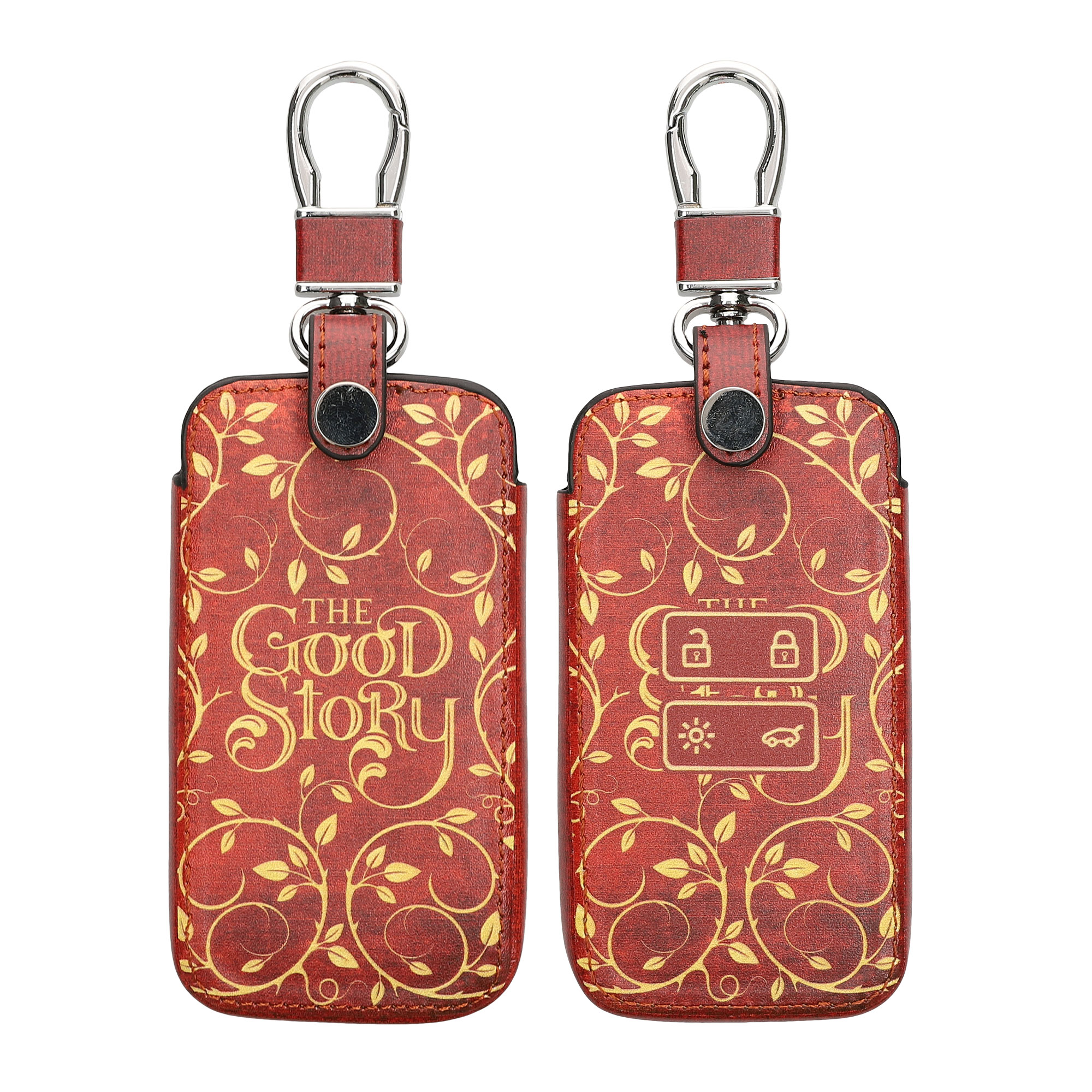Obal ze syntetické kůže na klíč Renault 4 tlačítka Key Card (Keyless Go) kwmobile ‑ žlutá / oranžová / červená