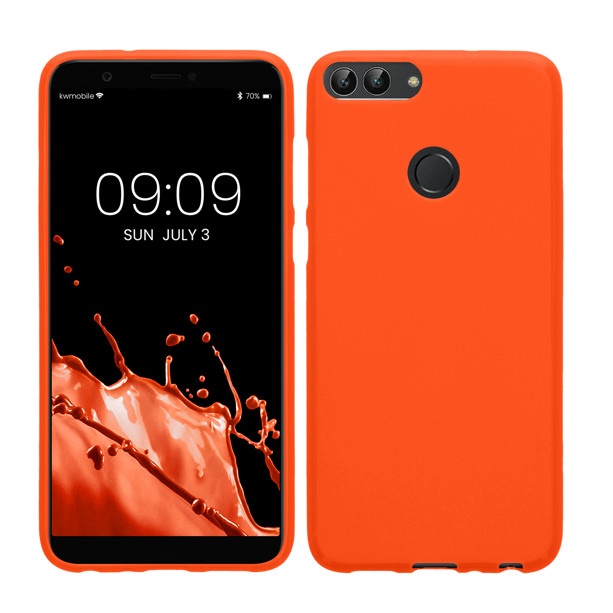 Kryt na mobil Huawei Enjoy 7S / P Smart (2017) kwmobile TPU neonová oranžová