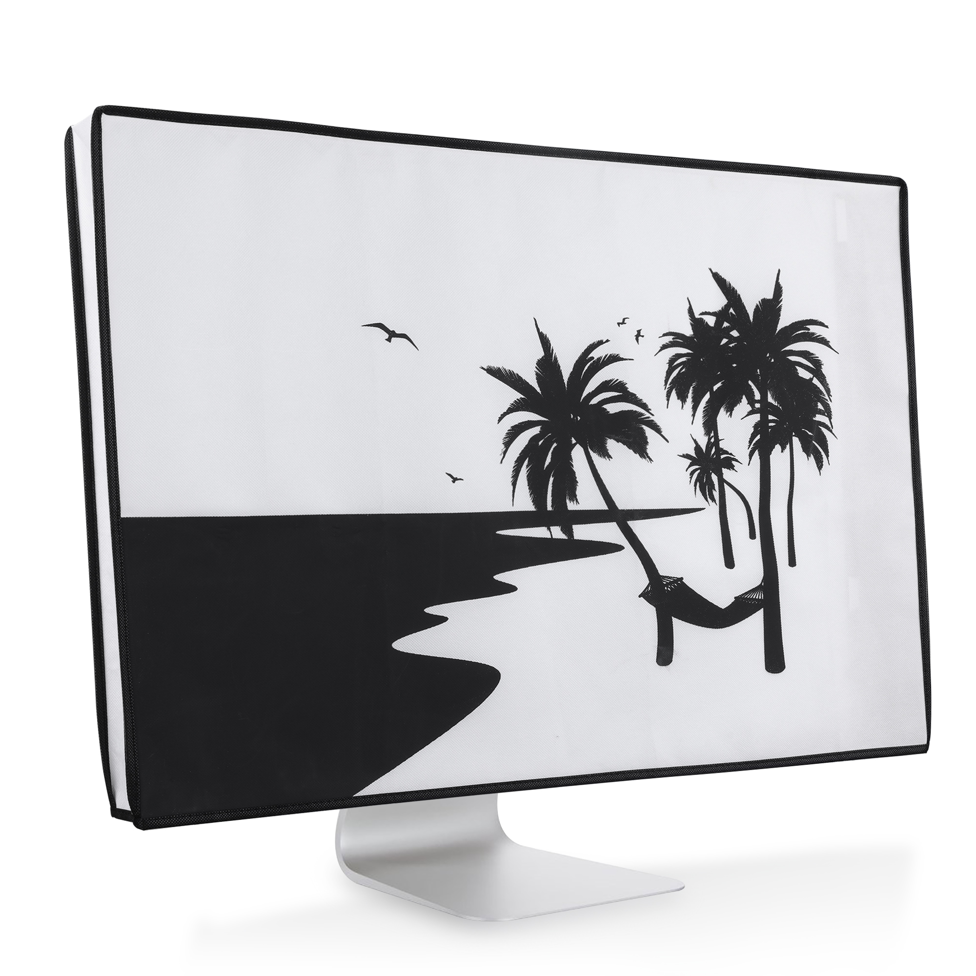 Protiprašný kryt monitoru kwmobile 27-28" relax in hammock - černá / bíl