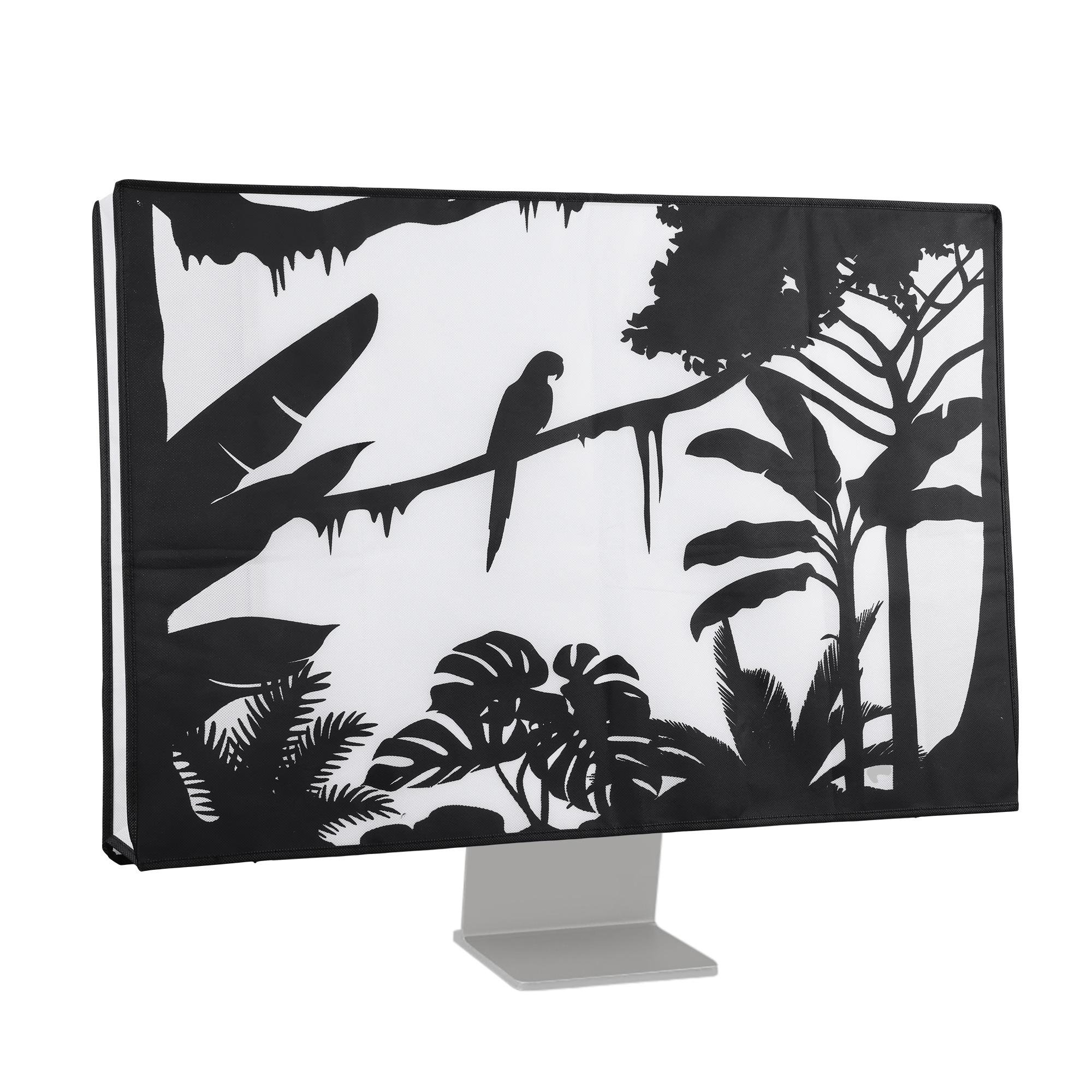 Protiprašný kryt monitoru kwmobile 31-32" jungle silhouette - černá / bí