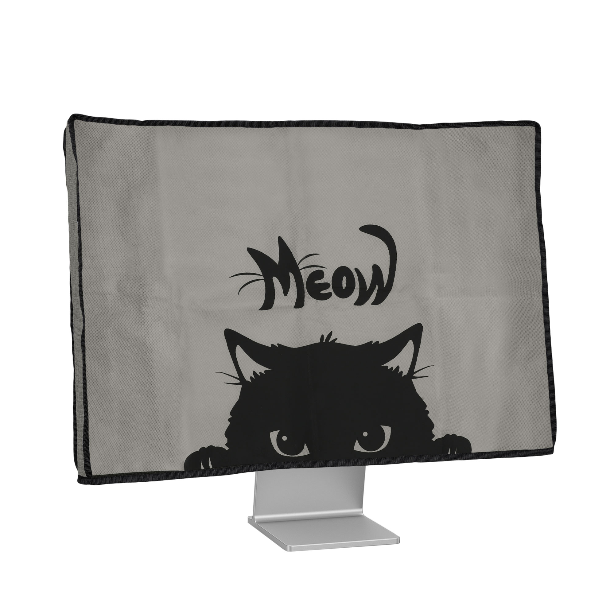Protiprašný kryt monitoru kwmobile 31-32" meow cat - šedá / černá